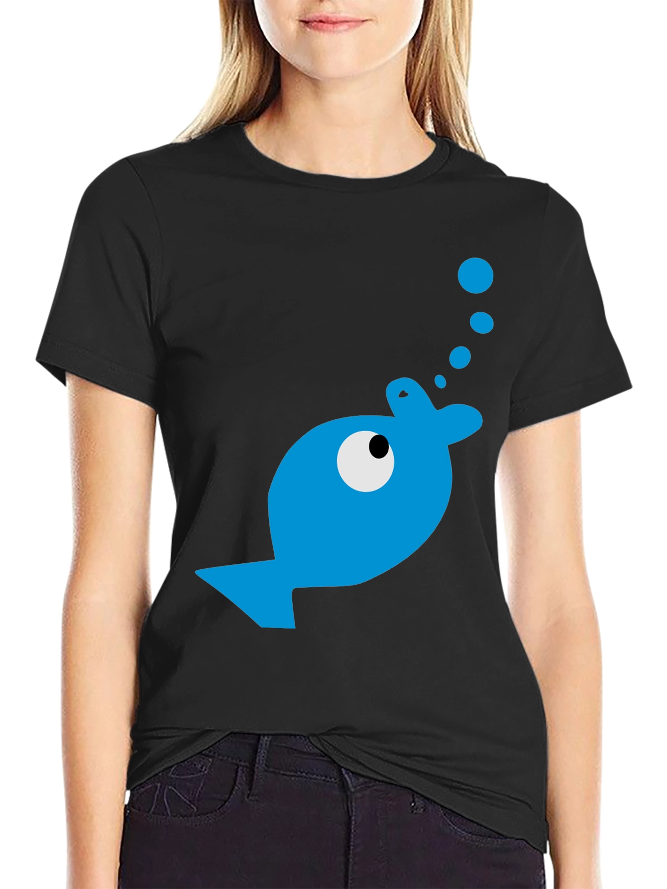 Blue Fish Graphic T-Shirt - Casual Comfort