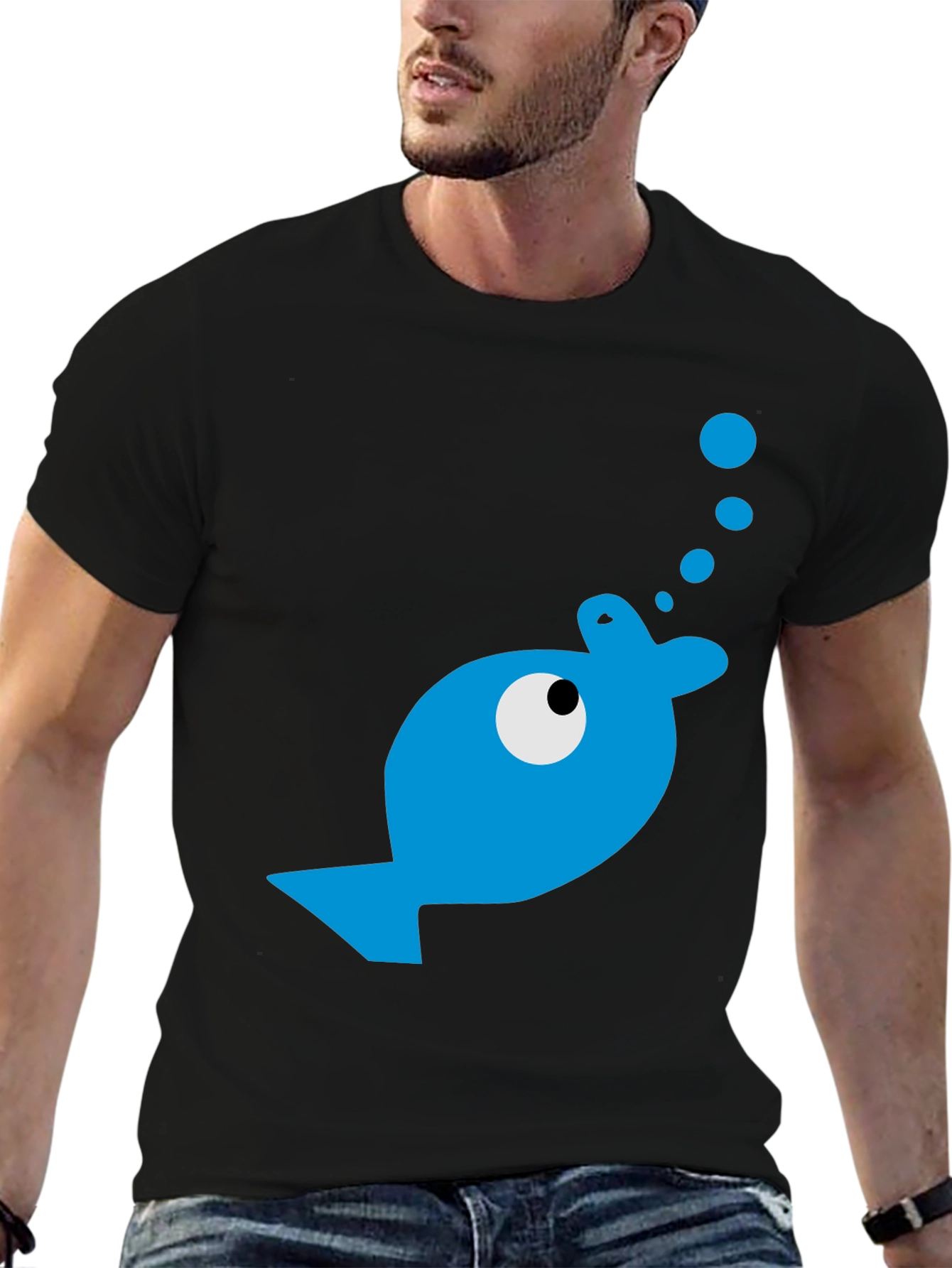 Blue Fish Graphic T-Shirt - Casual Comfort