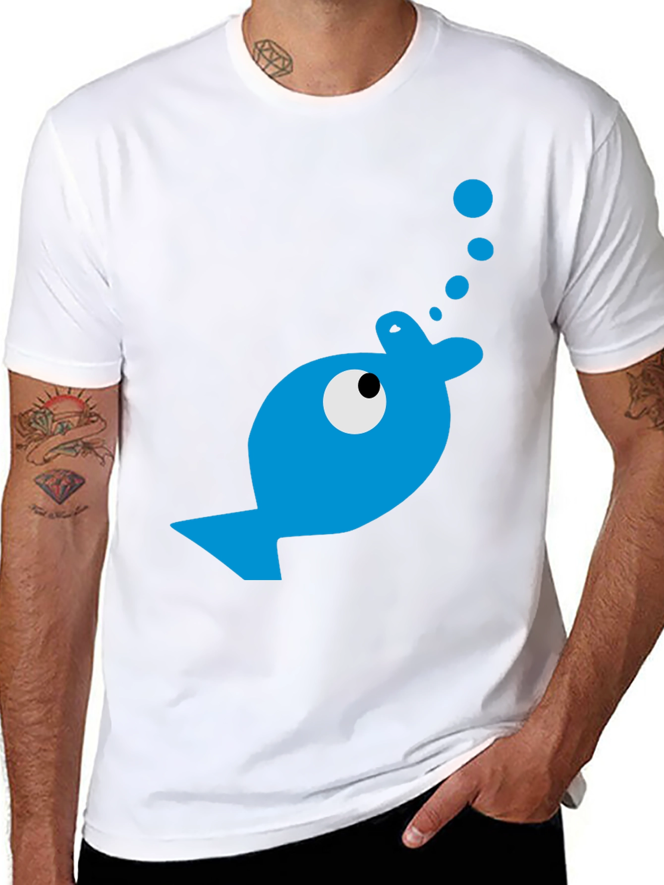Blue Fish Graphic T-Shirt - Casual Comfort