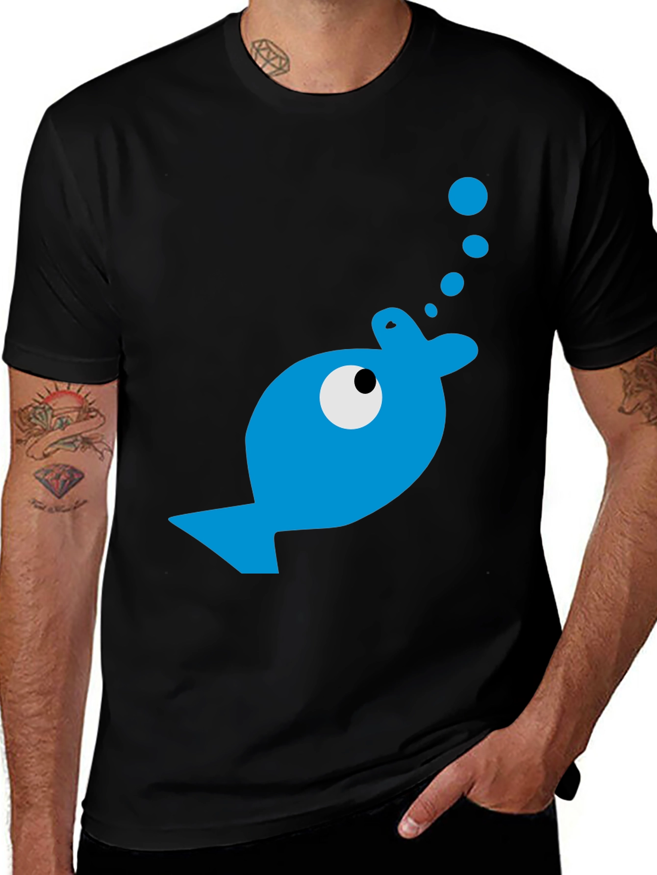 Blue Fish Graphic T-Shirt - Casual Comfort