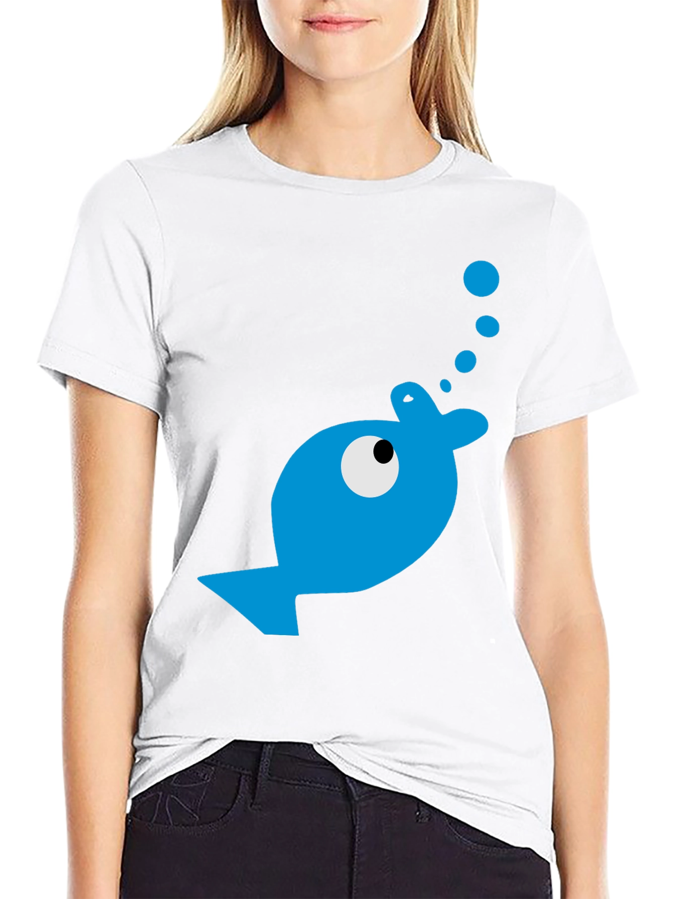 Blue Fish Graphic T-Shirt - Casual Comfort