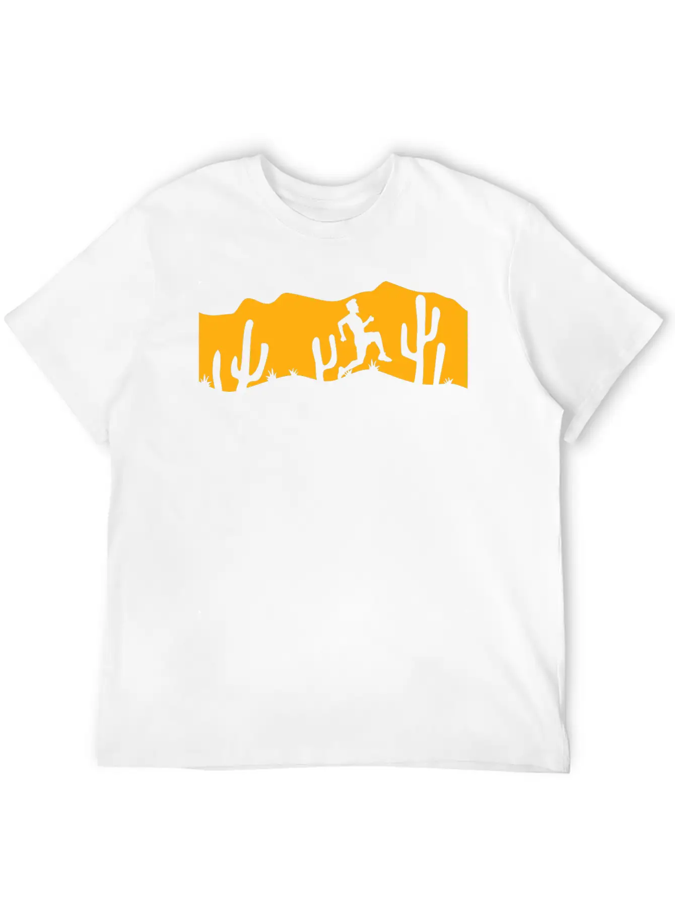 Cacti Desert Man Running Fast Funny Running Fun Unisex Short Sleeve Soft Cotton T-Shirt – Casual Everyday Wear