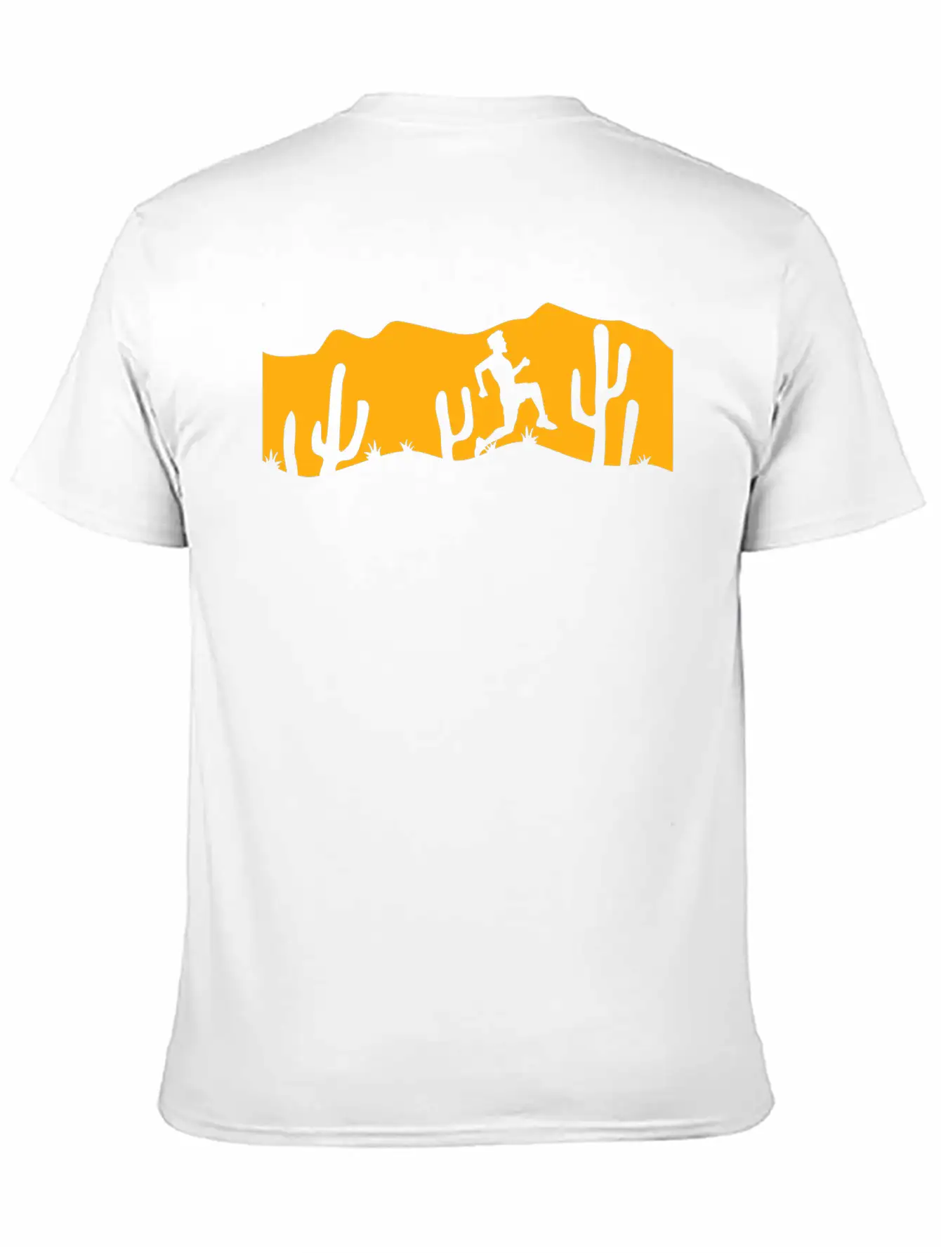 Cacti Desert Man Running Fast Funny Running Fun Unisex Short Sleeve Soft Cotton T-Shirt – Casual Everyday Wear