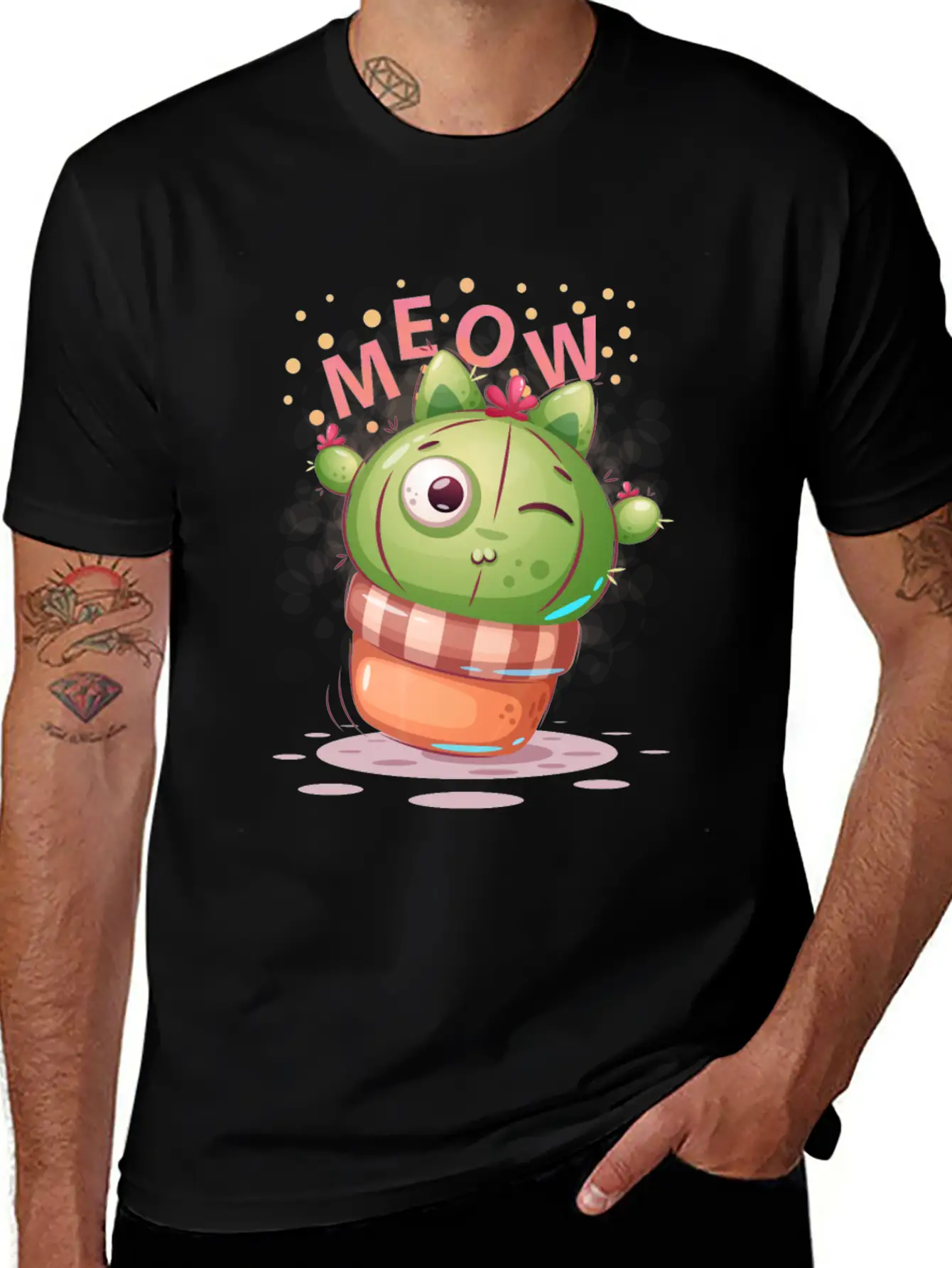 Cactus Cat Timeless Short Sleeve Tee – Comfy And Minimalist Design