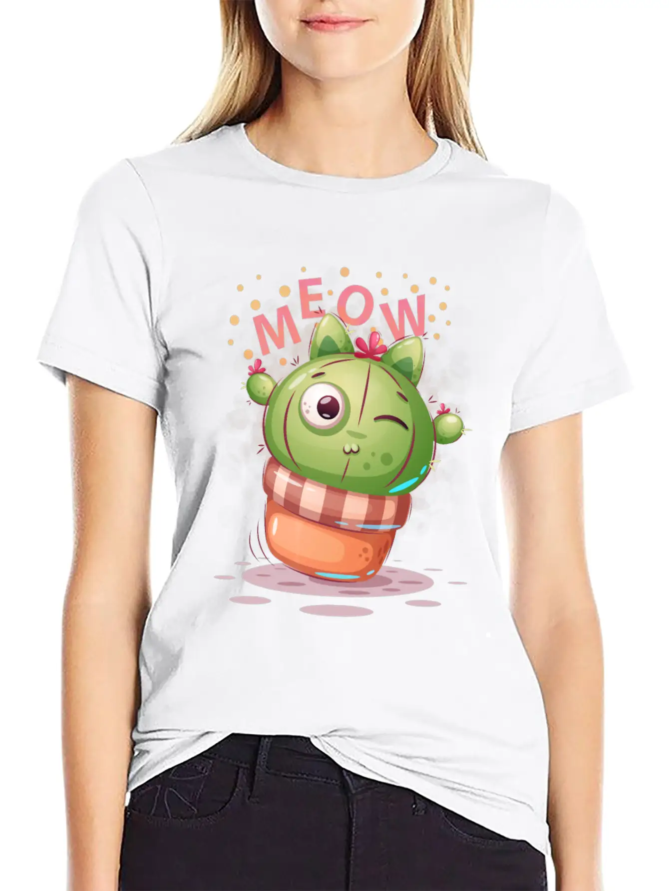 Cactus Cat Timeless Short Sleeve Tee – Comfy And Minimalist Design