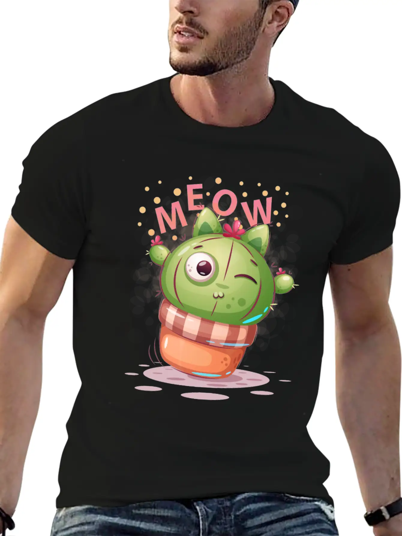Cactus Cat Timeless Short Sleeve Tee – Comfy And Minimalist Design