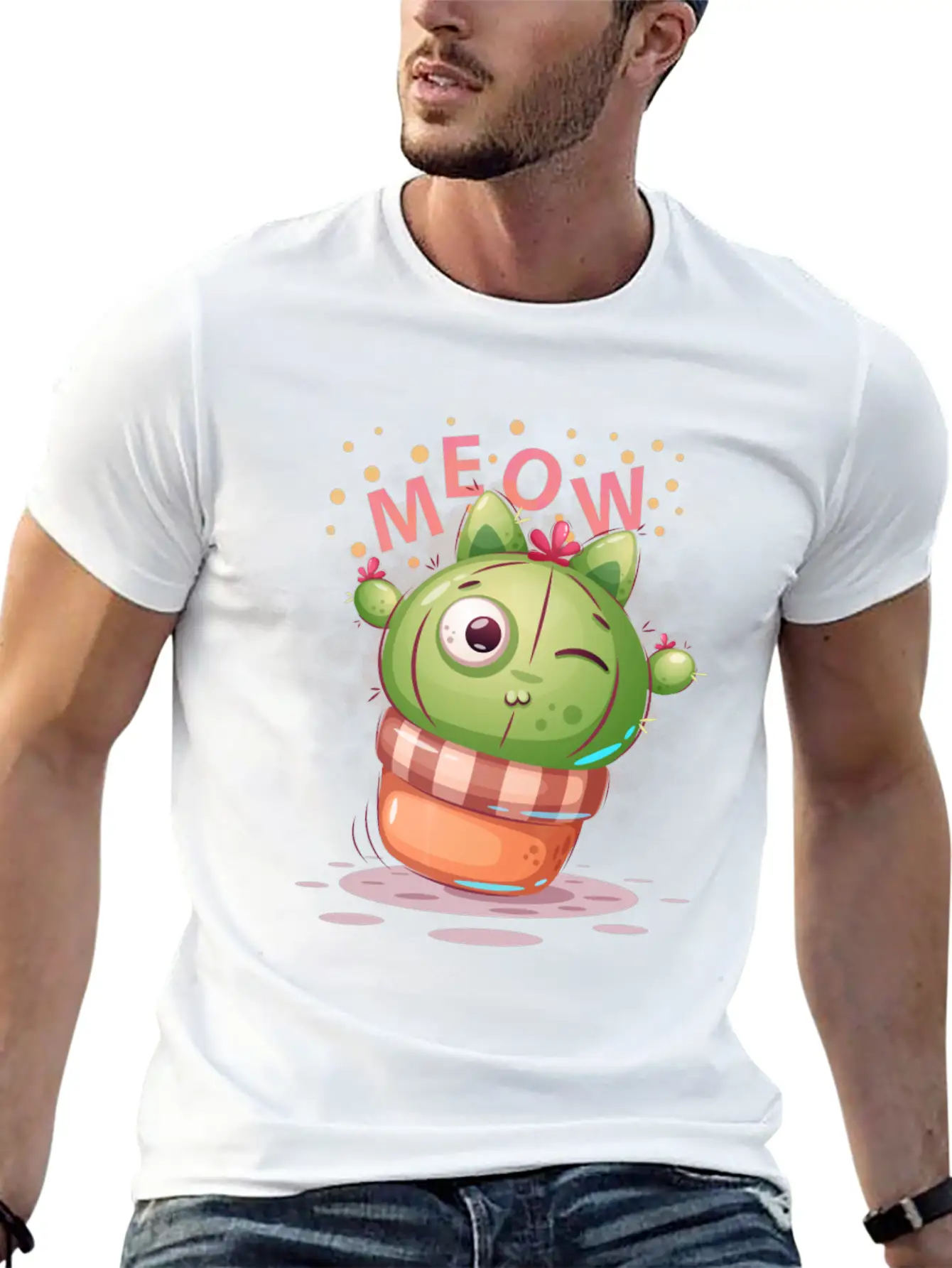 Cactus Cat Timeless Short Sleeve Tee – Comfy And Minimalist Design