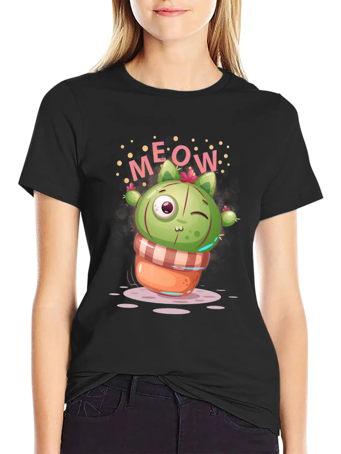 Cactus Cat Timeless Short Sleeve Tee – Comfy And Minimalist Design