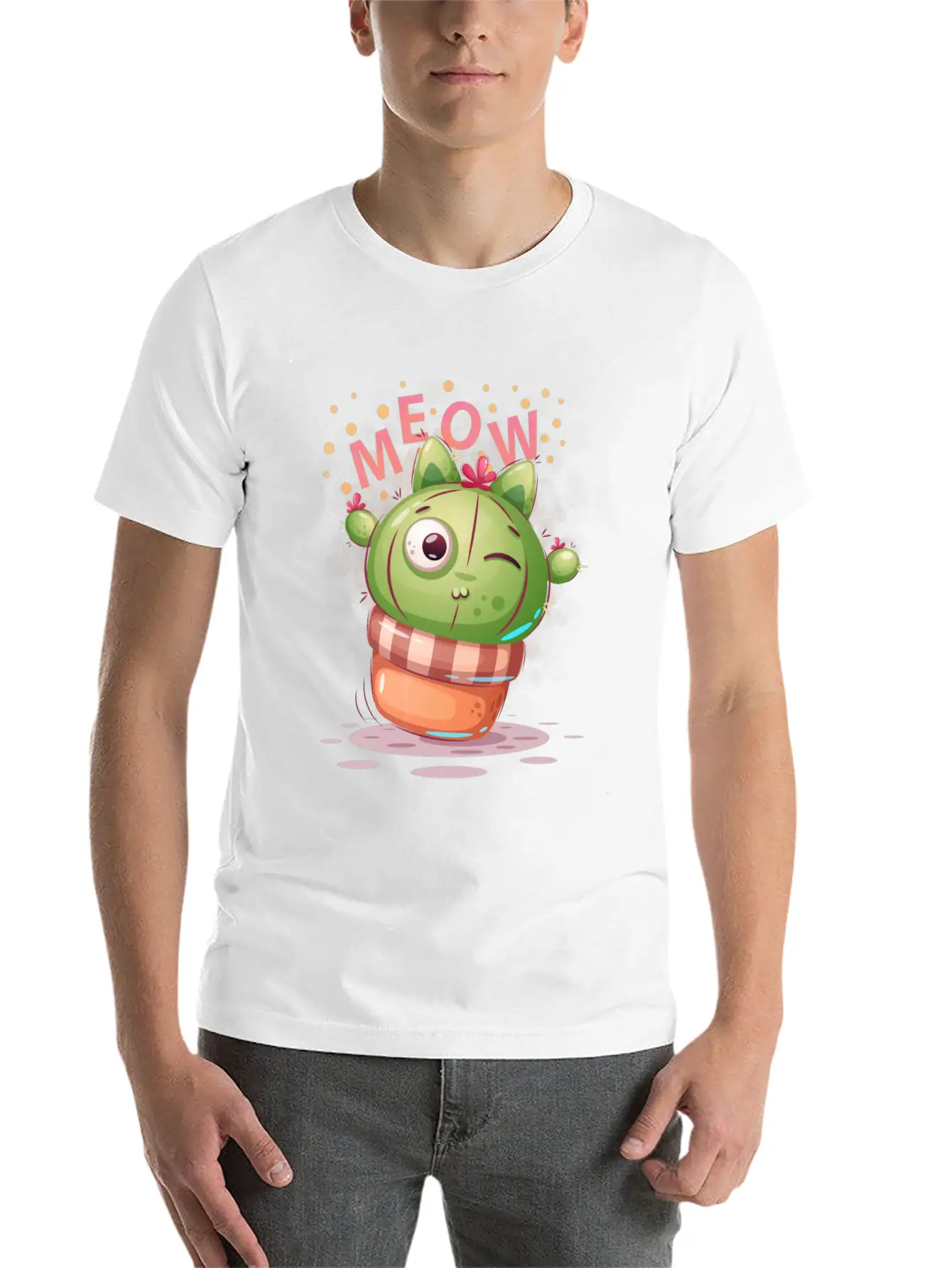 Cactus Cat Timeless Short Sleeve Tee – Comfy And Minimalist Design