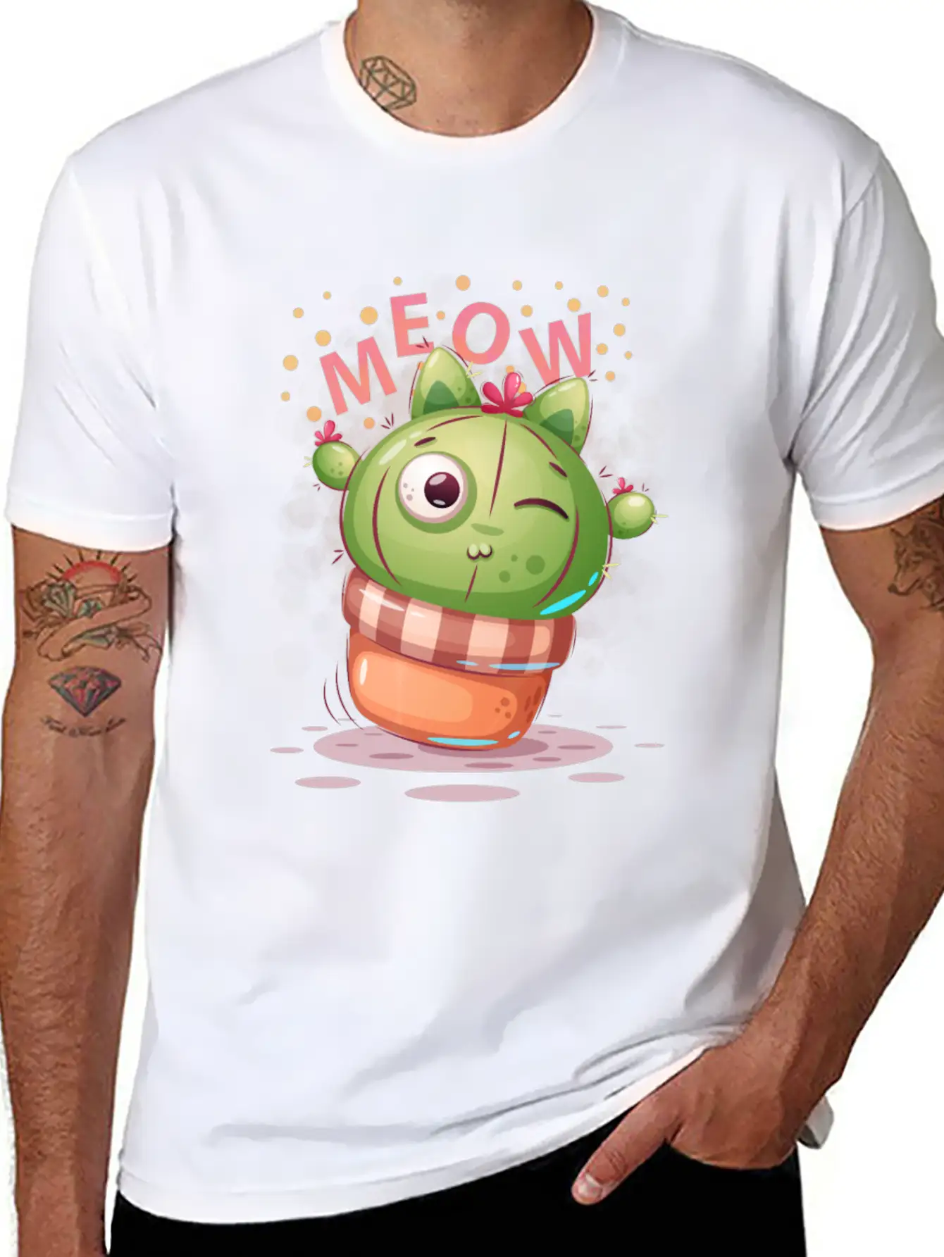 Cactus Cat Timeless Short Sleeve Tee – Comfy And Minimalist Design