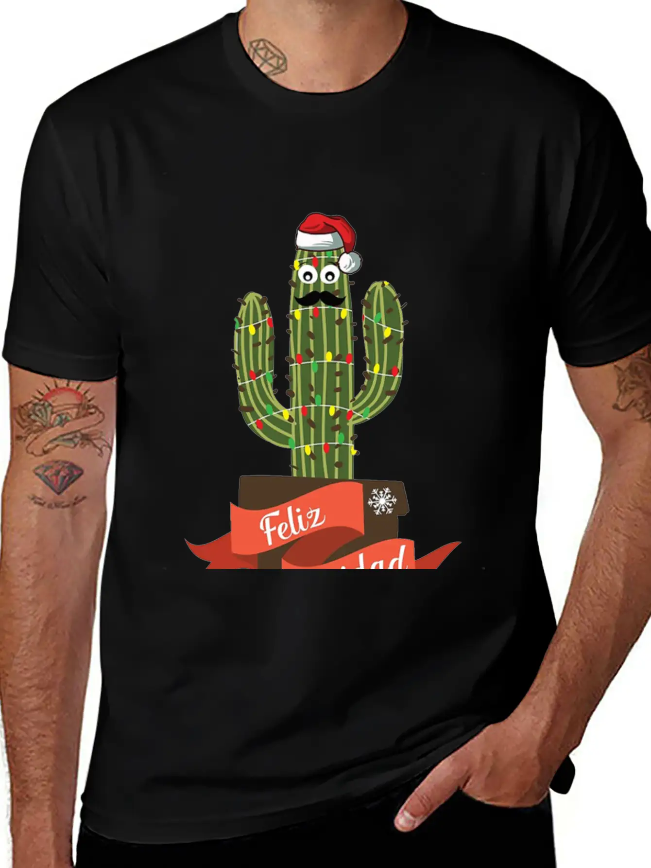 Cactus Christmas Vacation Unisex Short Sleeve Soft Cotton T-Shirt – Casual Everyday Wear