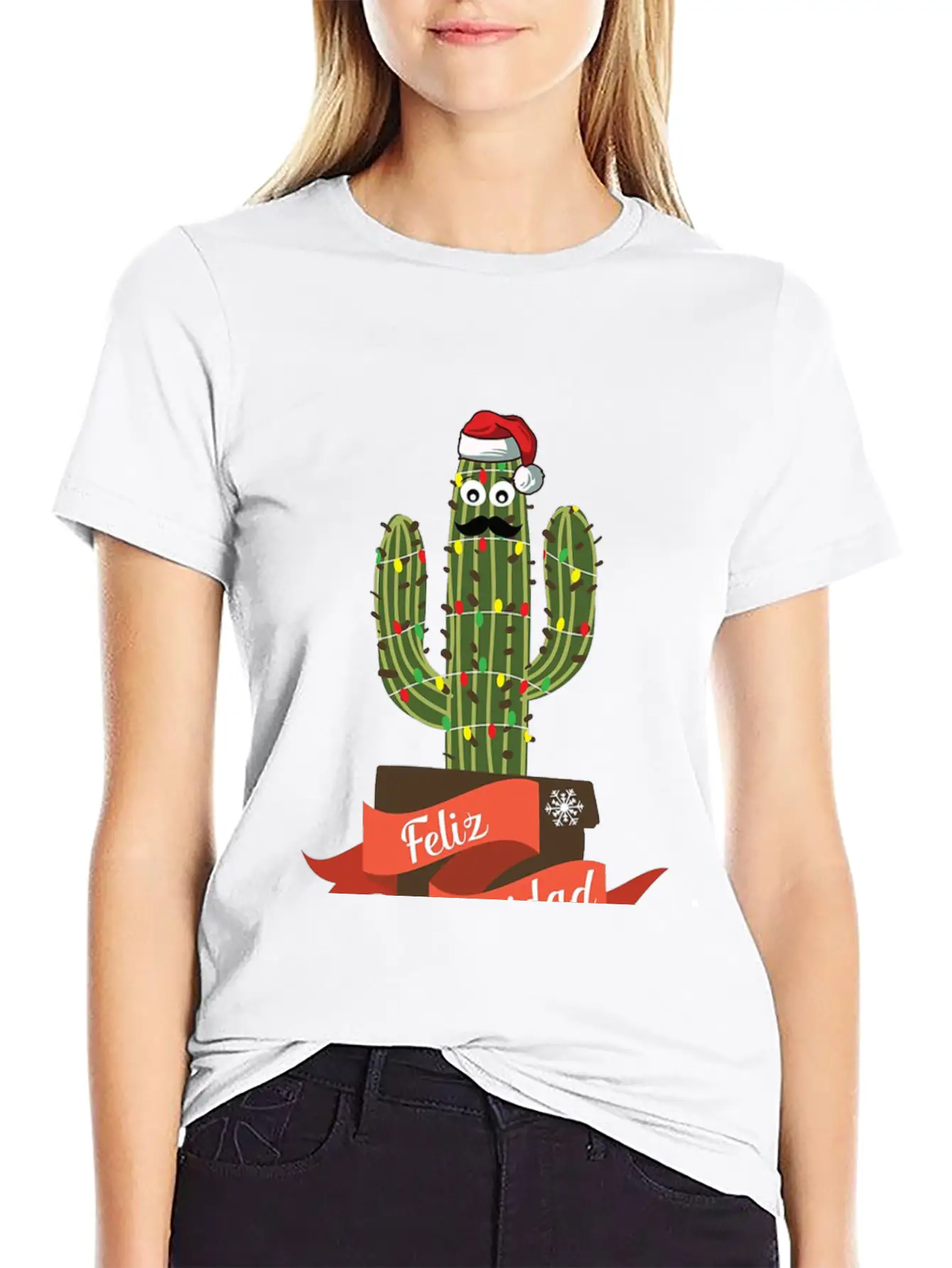 Cactus Christmas Vacation Unisex Short Sleeve Soft Cotton T-Shirt – Casual Everyday Wear
