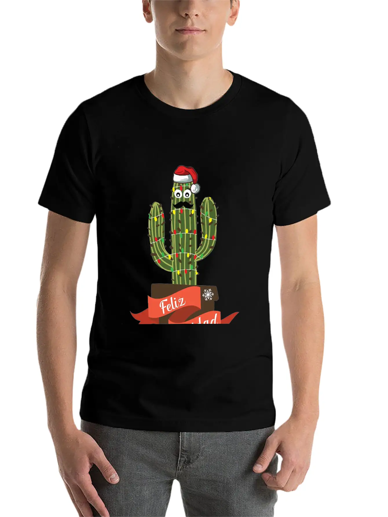 Cactus Christmas Vacation Unisex Short Sleeve Soft Cotton T-Shirt – Casual Everyday Wear