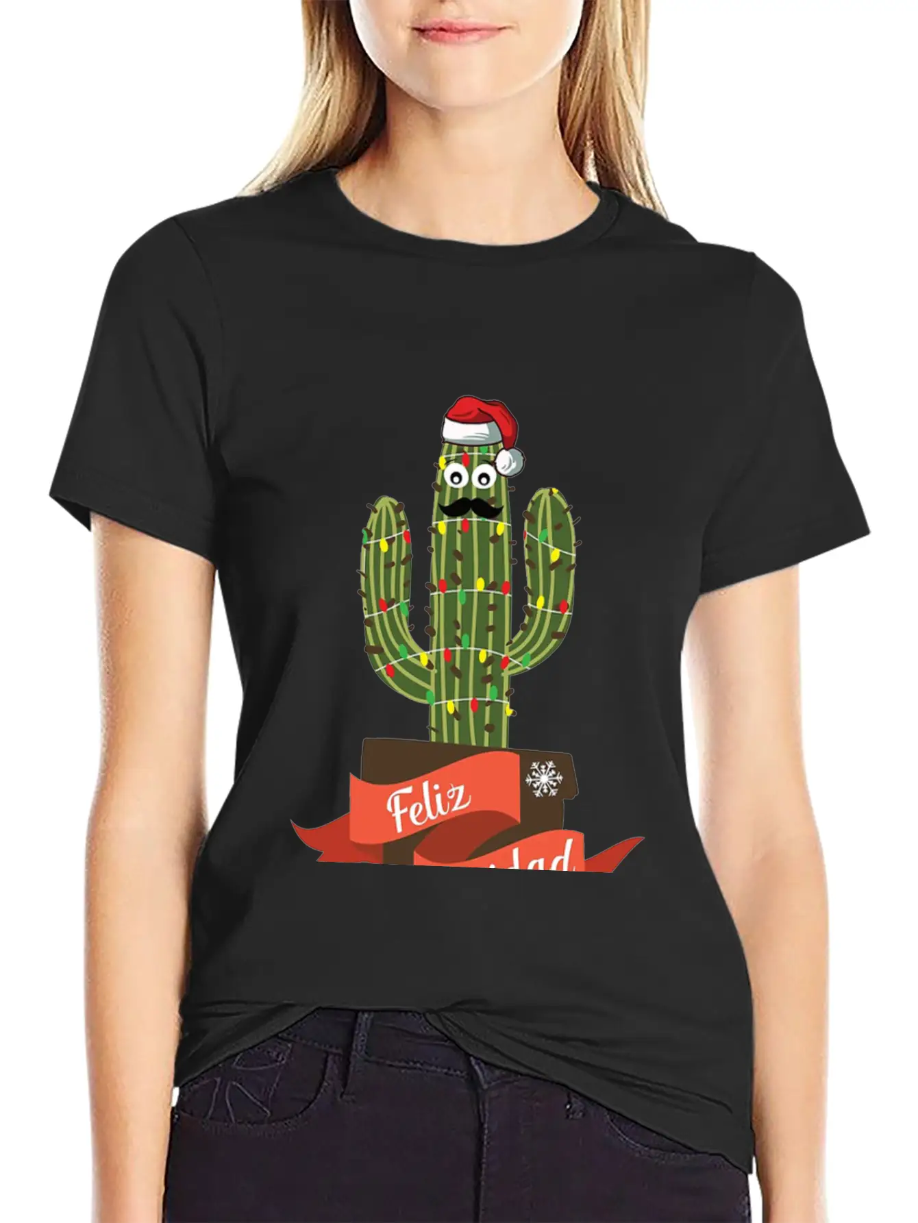Cactus Christmas Vacation Unisex Short Sleeve Soft Cotton T-Shirt – Casual Everyday Wear
