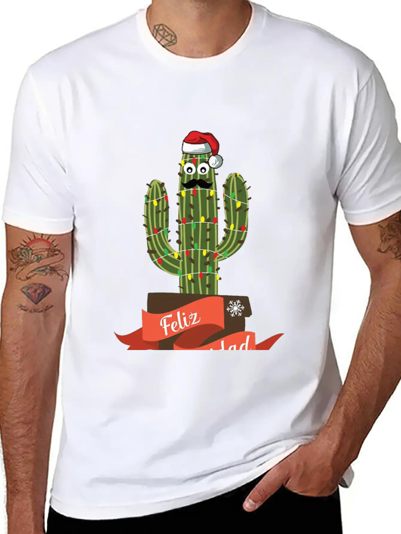 Cactus Christmas Vacation Unisex Short Sleeve Soft Cotton T-Shirt – Casual Everyday Wear