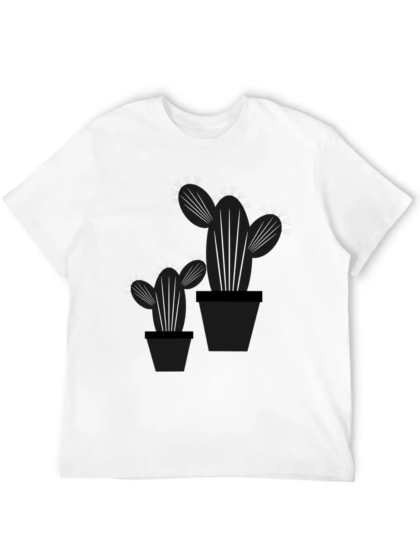Cactus Grayscale Stylish Everyday T-Shirt – Unisex Basic Cotton Tee