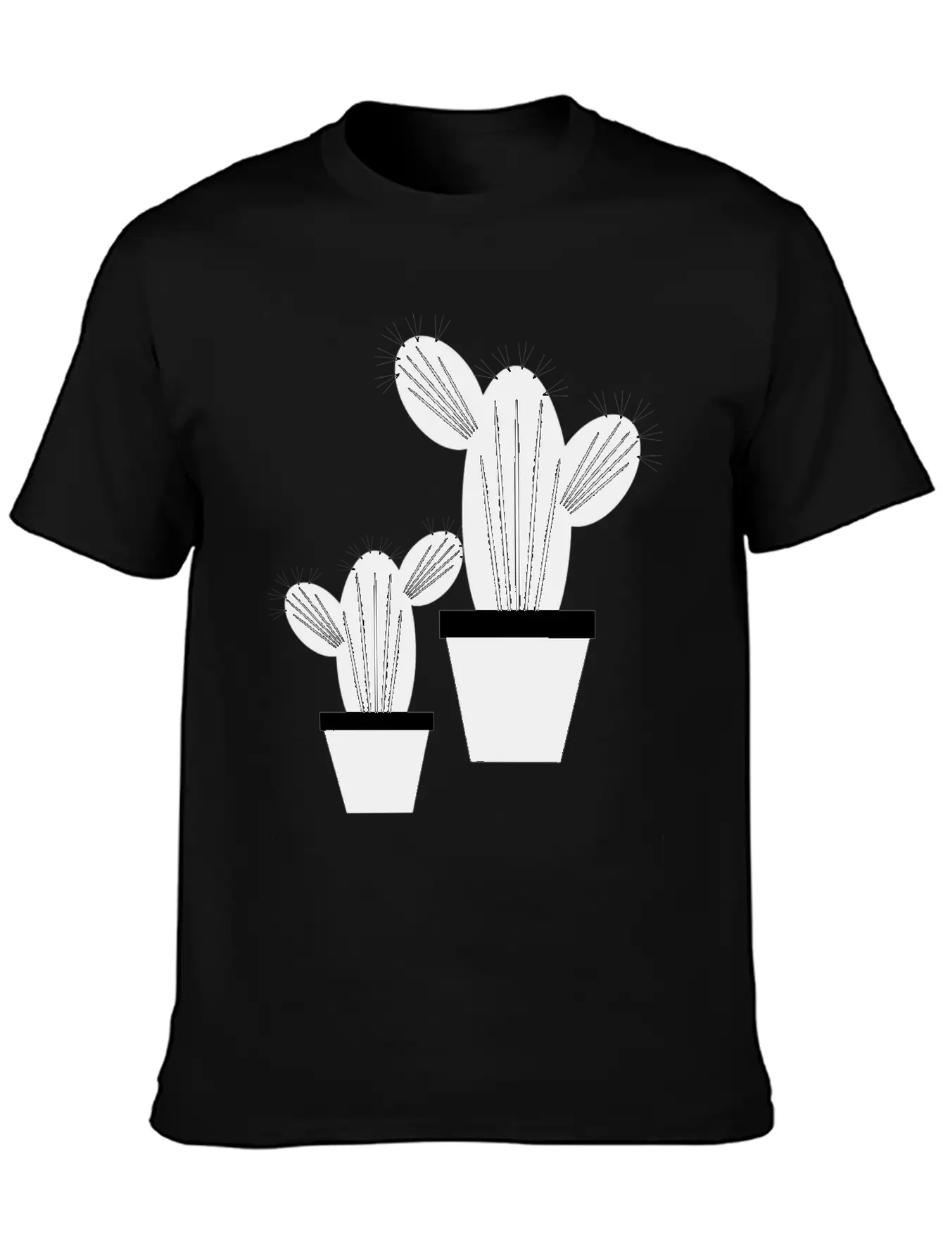 Cactus Grayscale Stylish Everyday T-Shirt – Unisex Basic Cotton Tee