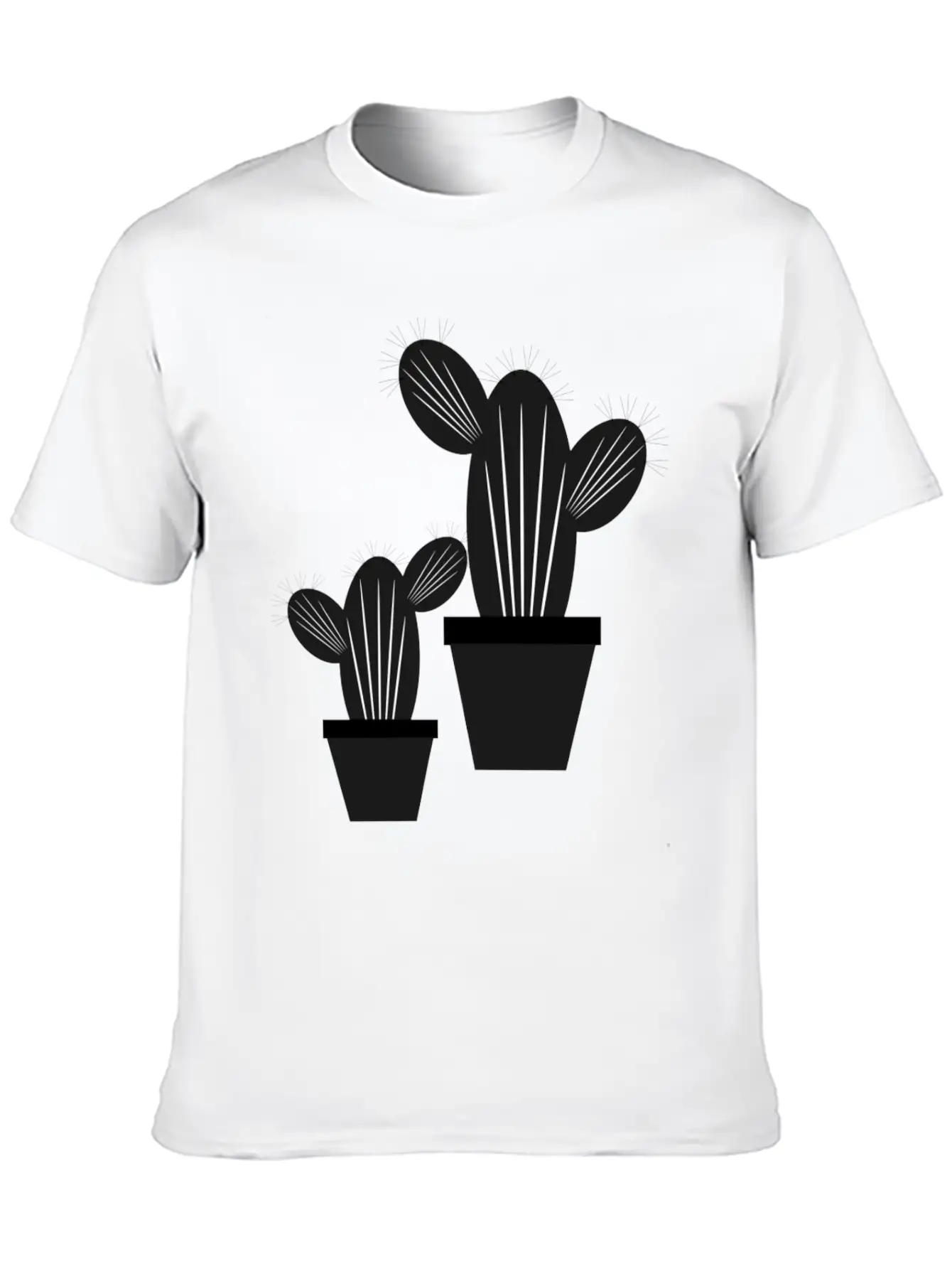 Cactus Grayscale Stylish Everyday T-Shirt – Unisex Basic Cotton Tee
