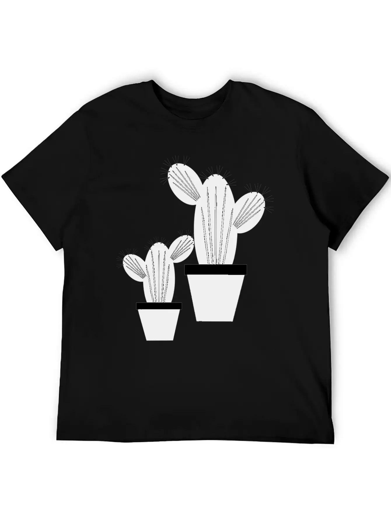Cactus Grayscale Stylish Everyday T-Shirt – Unisex Basic Cotton Tee
