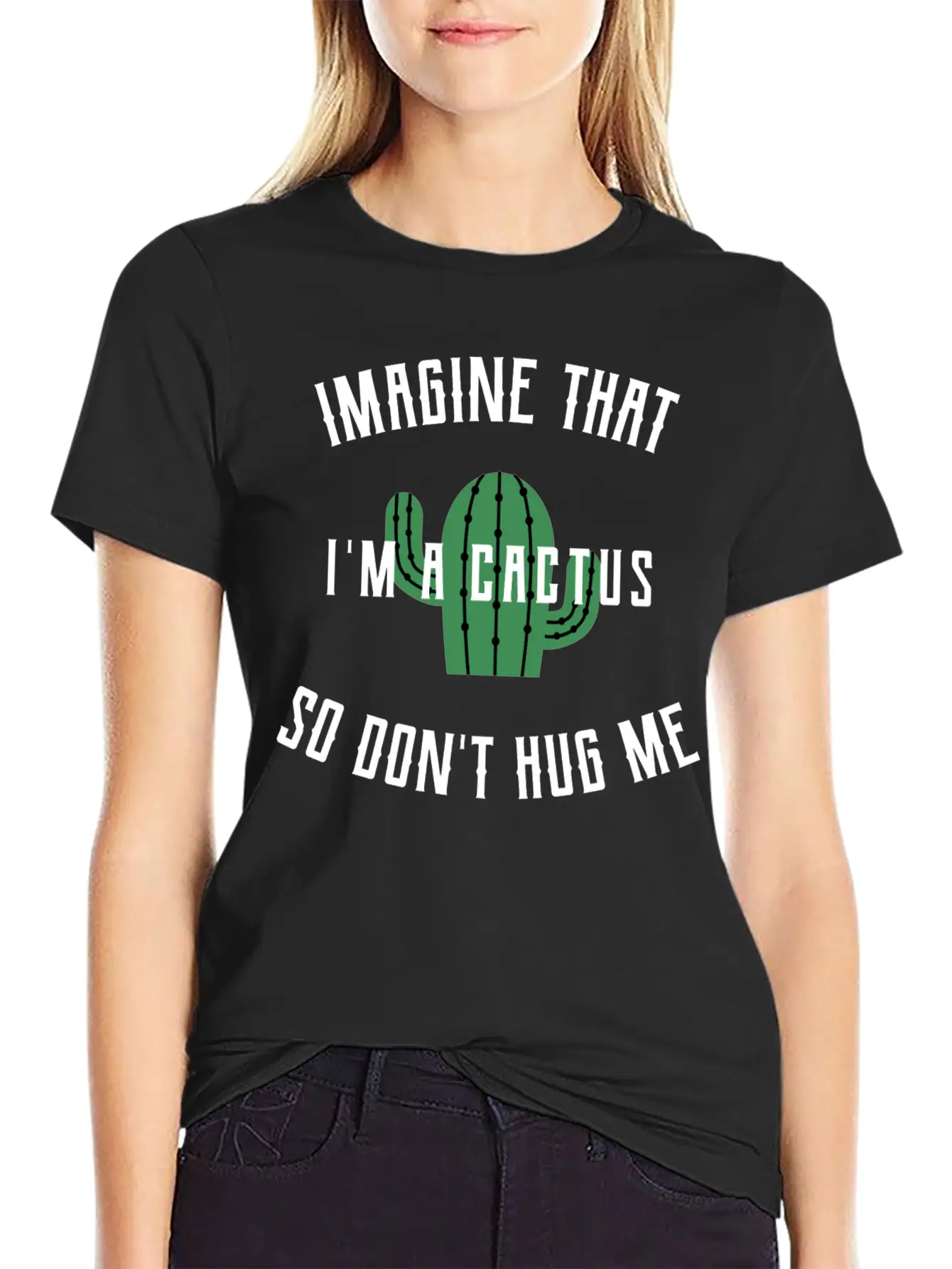 Cactus Hug Hugging Unisex Short Sleeve Soft Cotton T-Shirt – Casual Everyday Wear