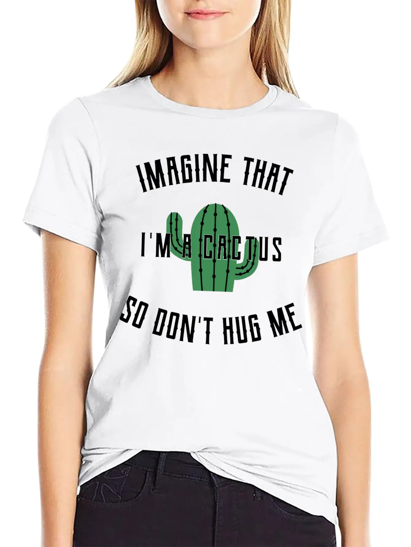 Cactus Hug Hugging Unisex Short Sleeve Soft Cotton T-Shirt – Casual Everyday Wear