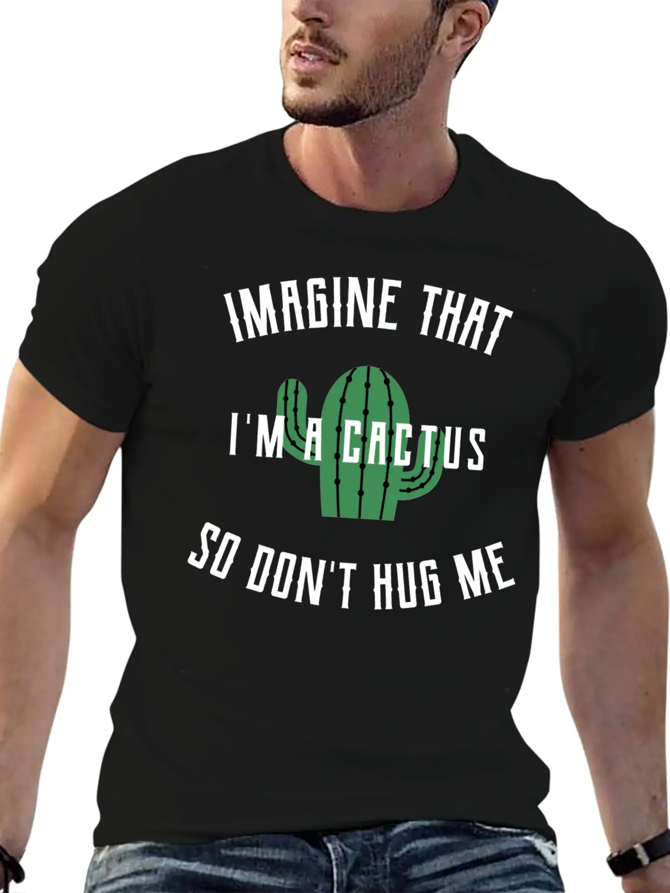 Cactus Hug Hugging Unisex Short Sleeve Soft Cotton T-Shirt – Casual Everyday Wear
