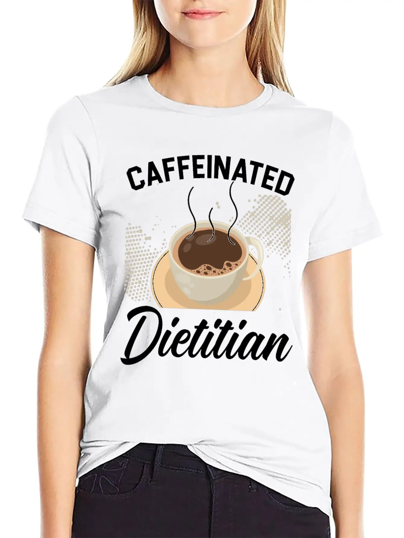 Caffeinated Dietitian Nutrionist Nutrition Coffee Essential Unisex Summer Tee – Soft Cotton Casual Fit