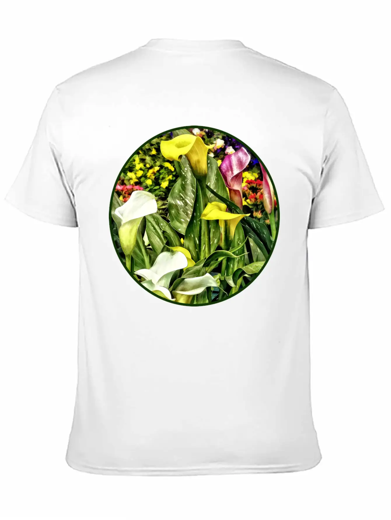 Calla Lilies And Pansies Timeless Short Sleeve Tee – Comfy And Minimalist Design