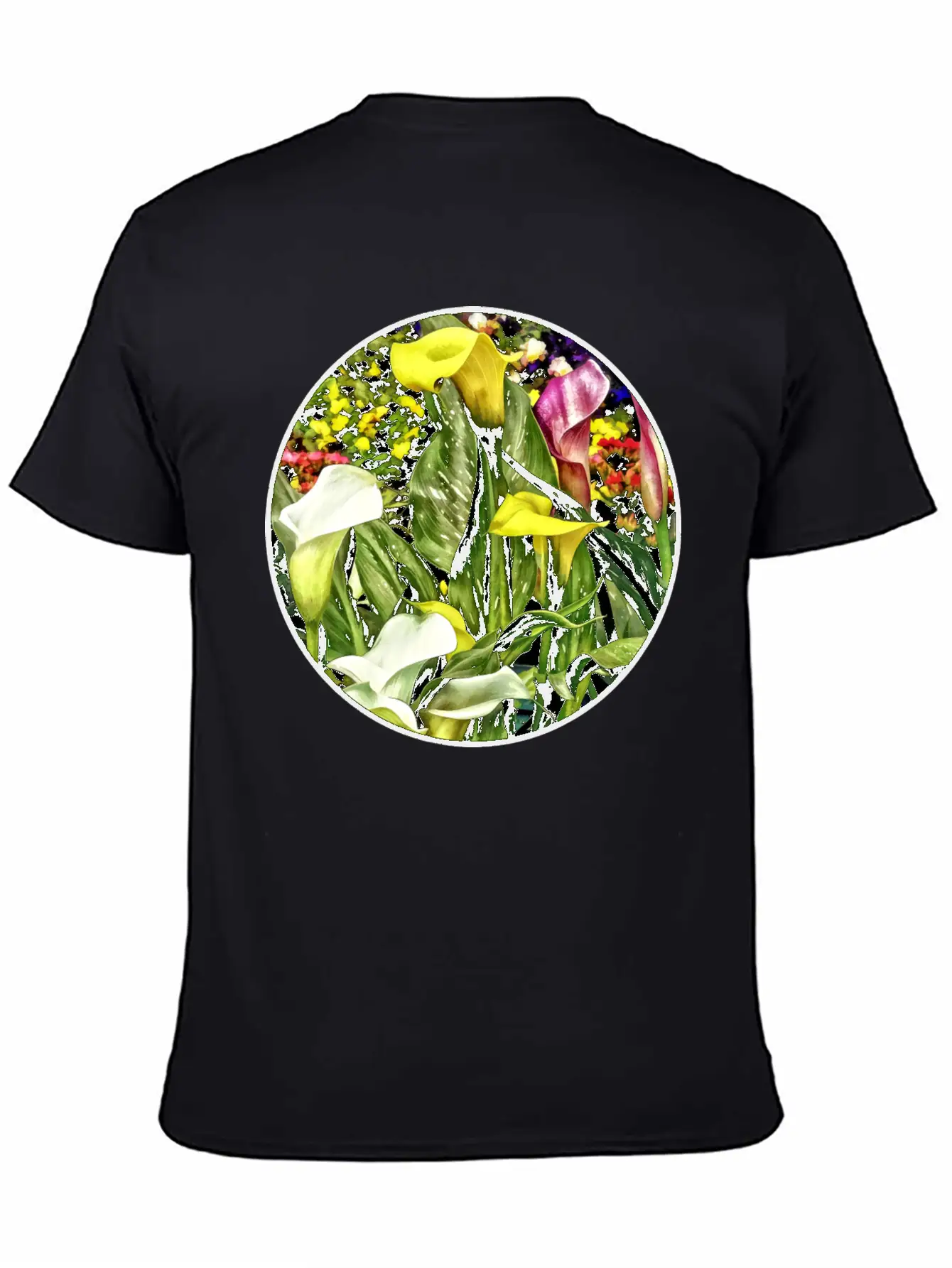 Calla Lilies And Pansies Timeless Short Sleeve Tee – Comfy And Minimalist Design