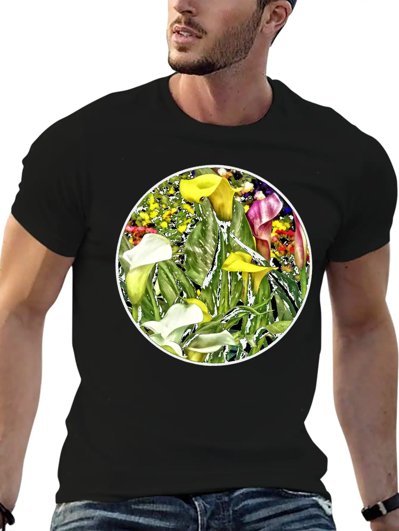 Calla Lilies And Pansies Timeless Short Sleeve Tee – Comfy And Minimalist Design