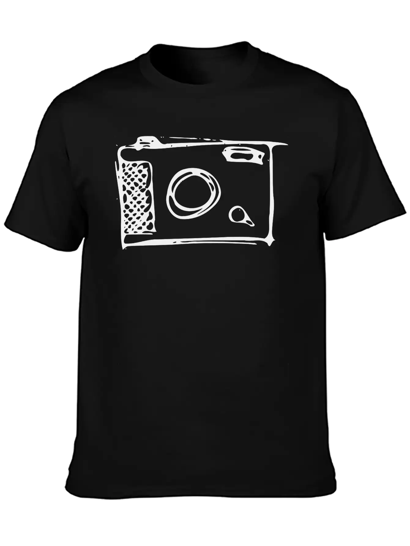 Camera Hand-drawn Stylish Everyday T-Shirt – Unisex Basic Cotton Tee