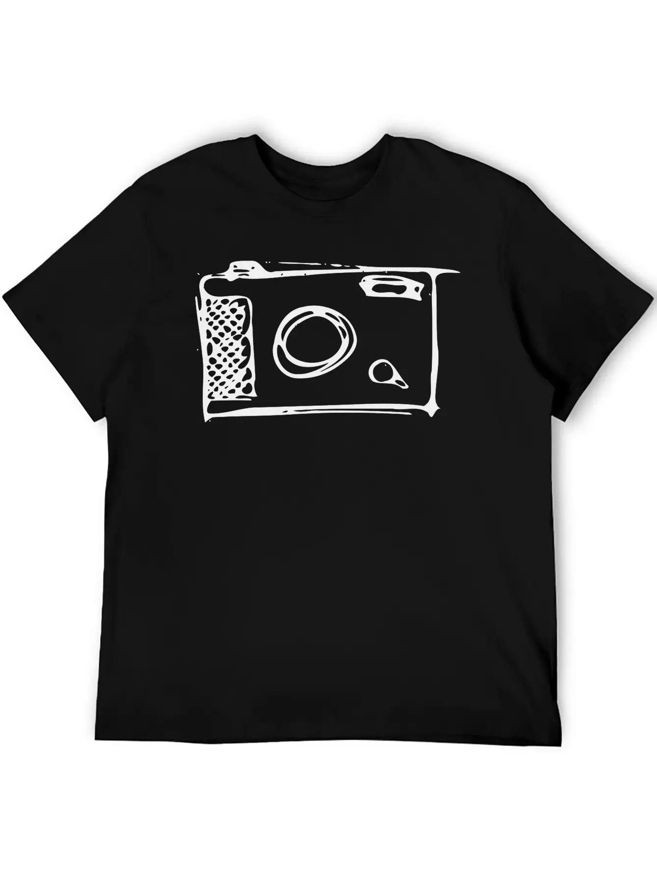 Camera Hand-drawn Stylish Everyday T-Shirt – Unisex Basic Cotton Tee