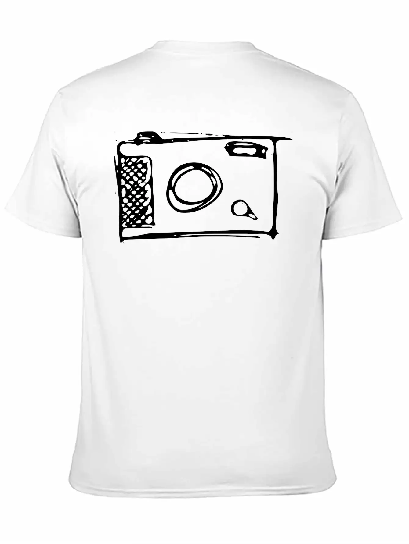 Camera Hand-drawn Stylish Everyday T-Shirt – Unisex Basic Cotton Tee