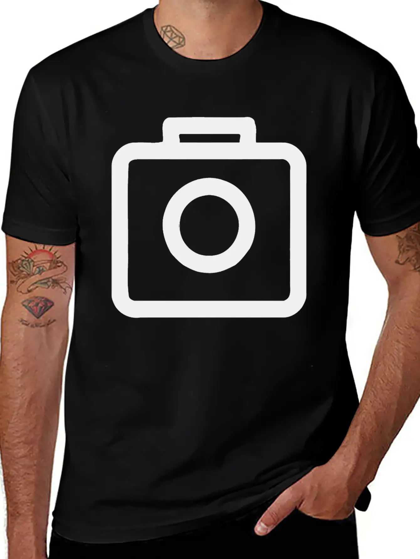 Camera Icon Comfortable Minimalist Graphic Tee – Summer Style Essential