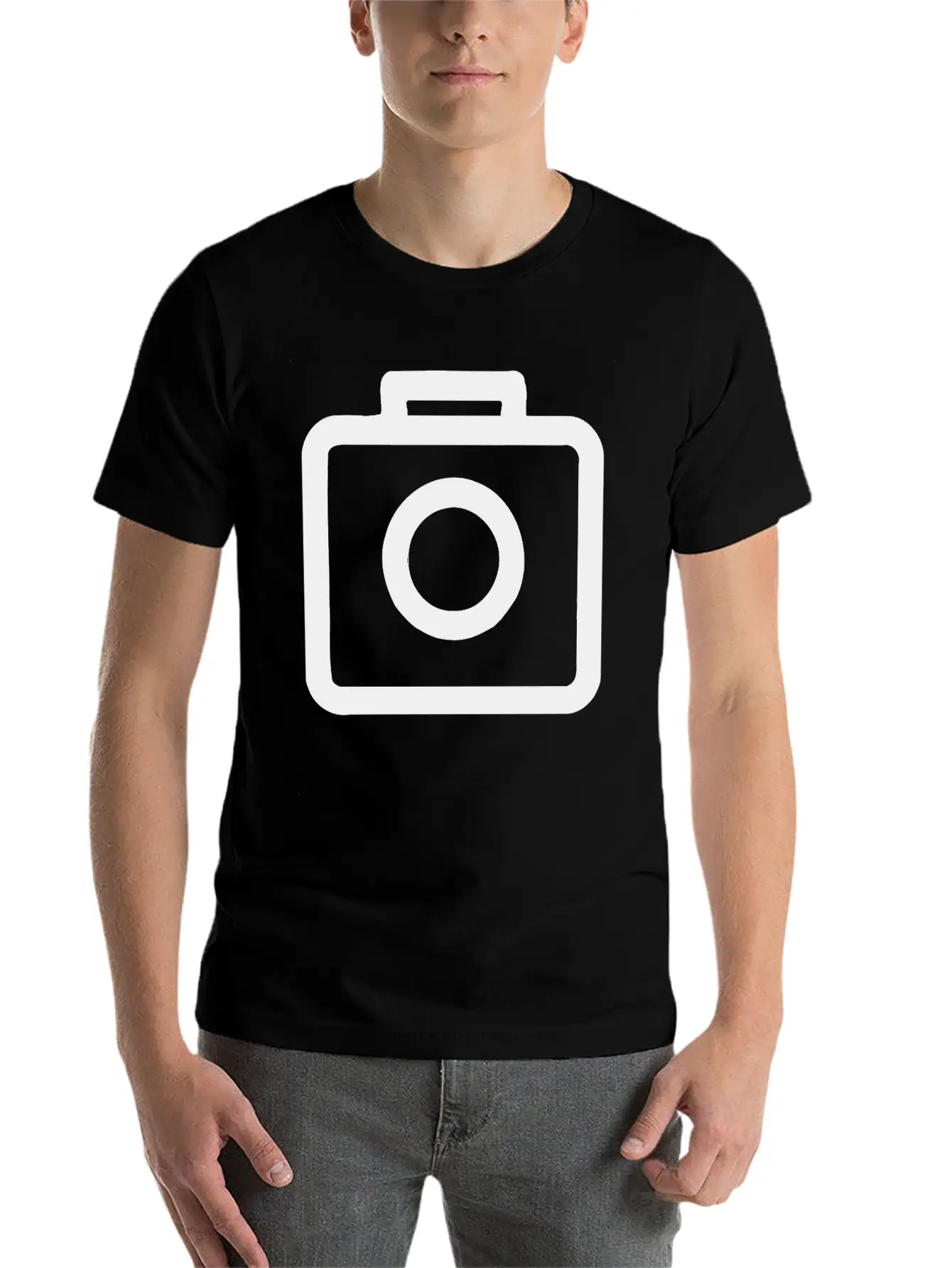 Camera Icon Comfortable Minimalist Graphic Tee – Summer Style Essential
