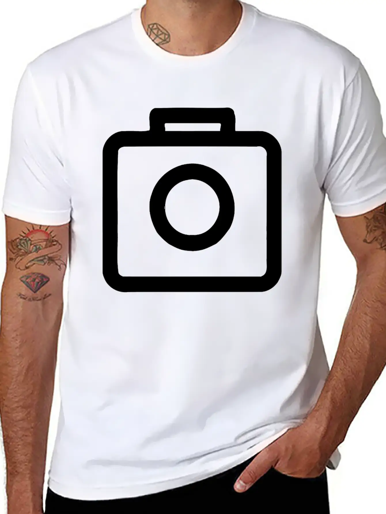Camera Icon Comfortable Minimalist Graphic Tee – Summer Style Essential