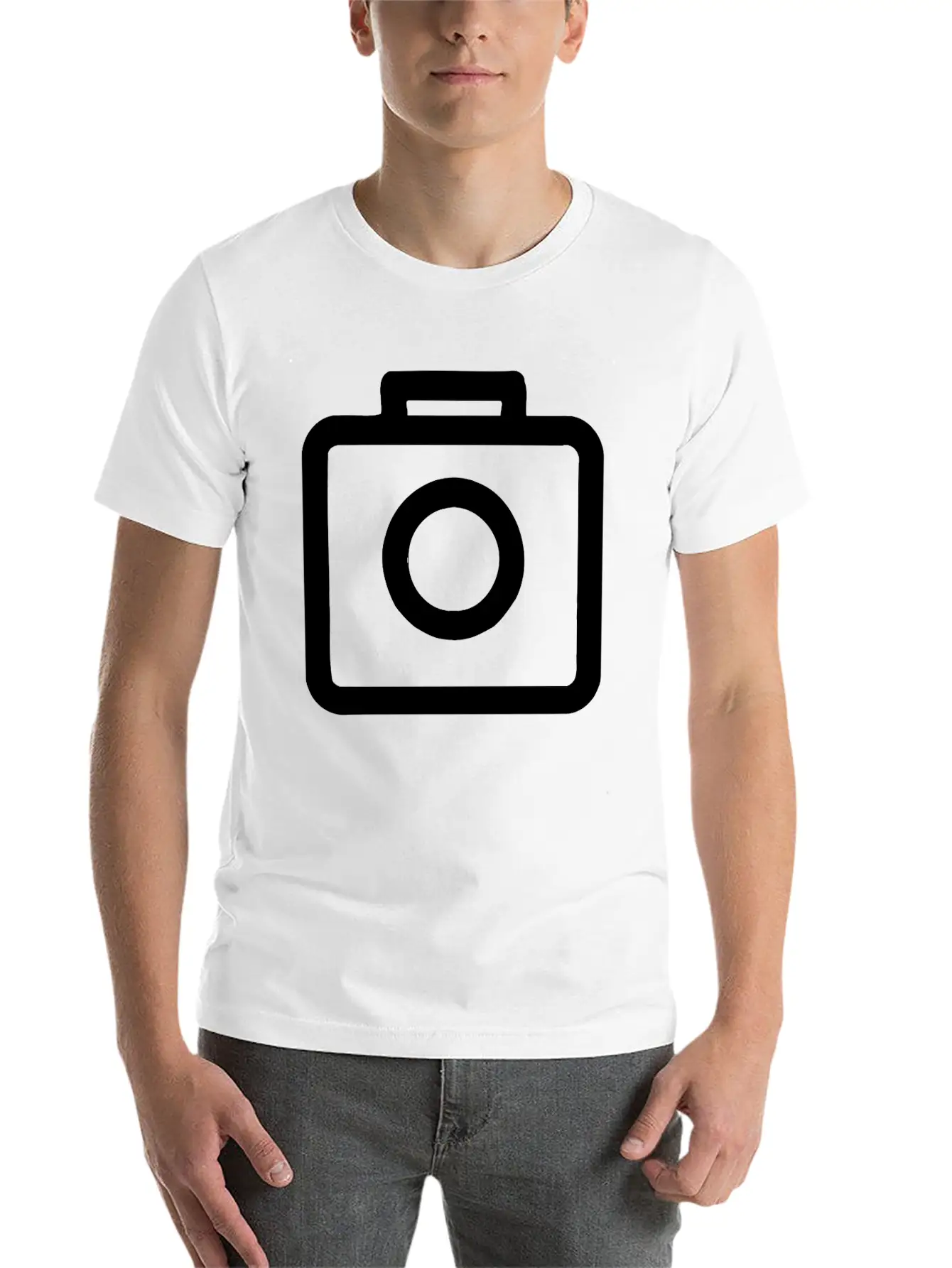 Camera Icon Comfortable Minimalist Graphic Tee – Summer Style Essential