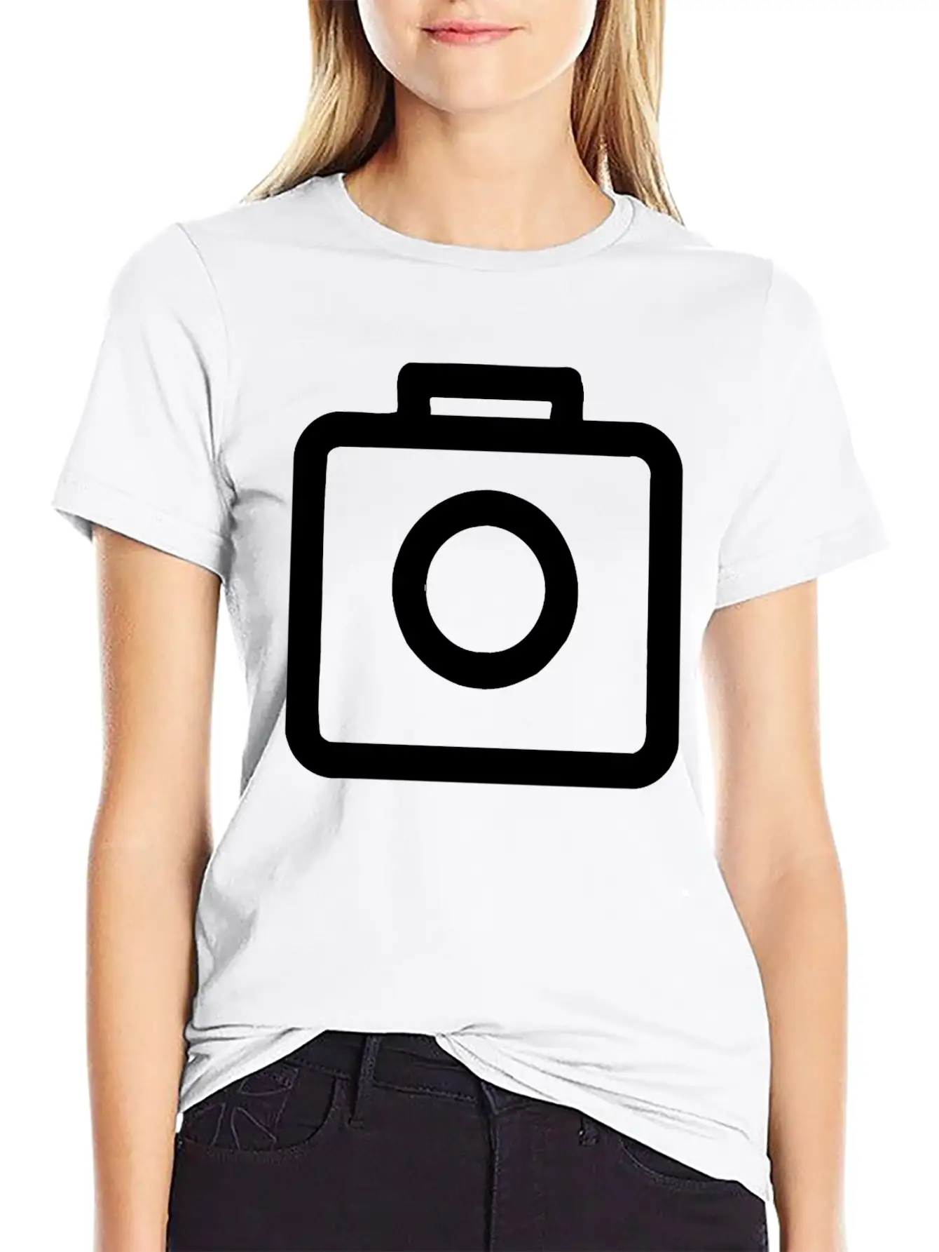 Camera Icon Comfortable Minimalist Graphic Tee – Summer Style Essential