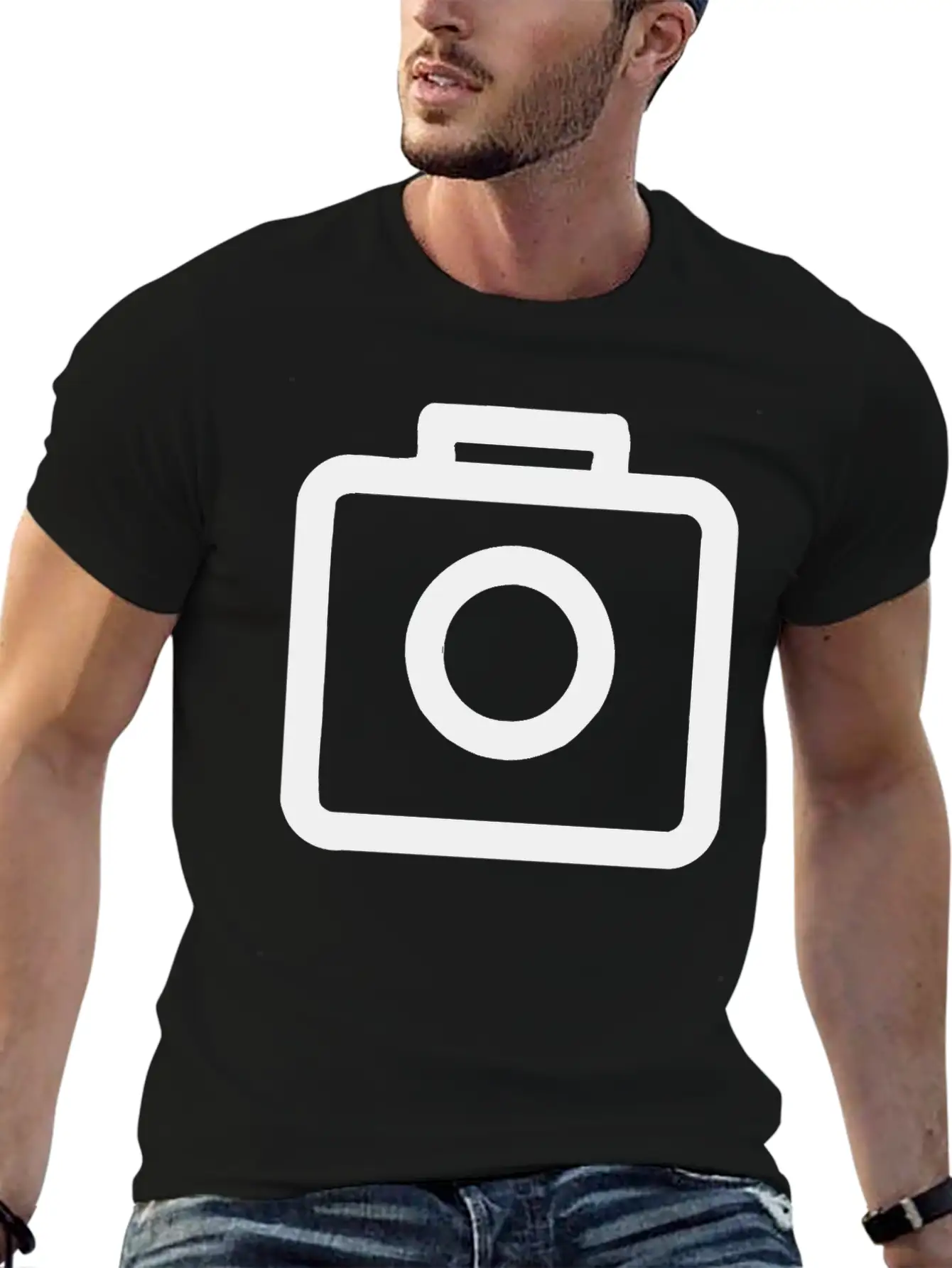 Camera Icon Comfortable Minimalist Graphic Tee – Summer Style Essential