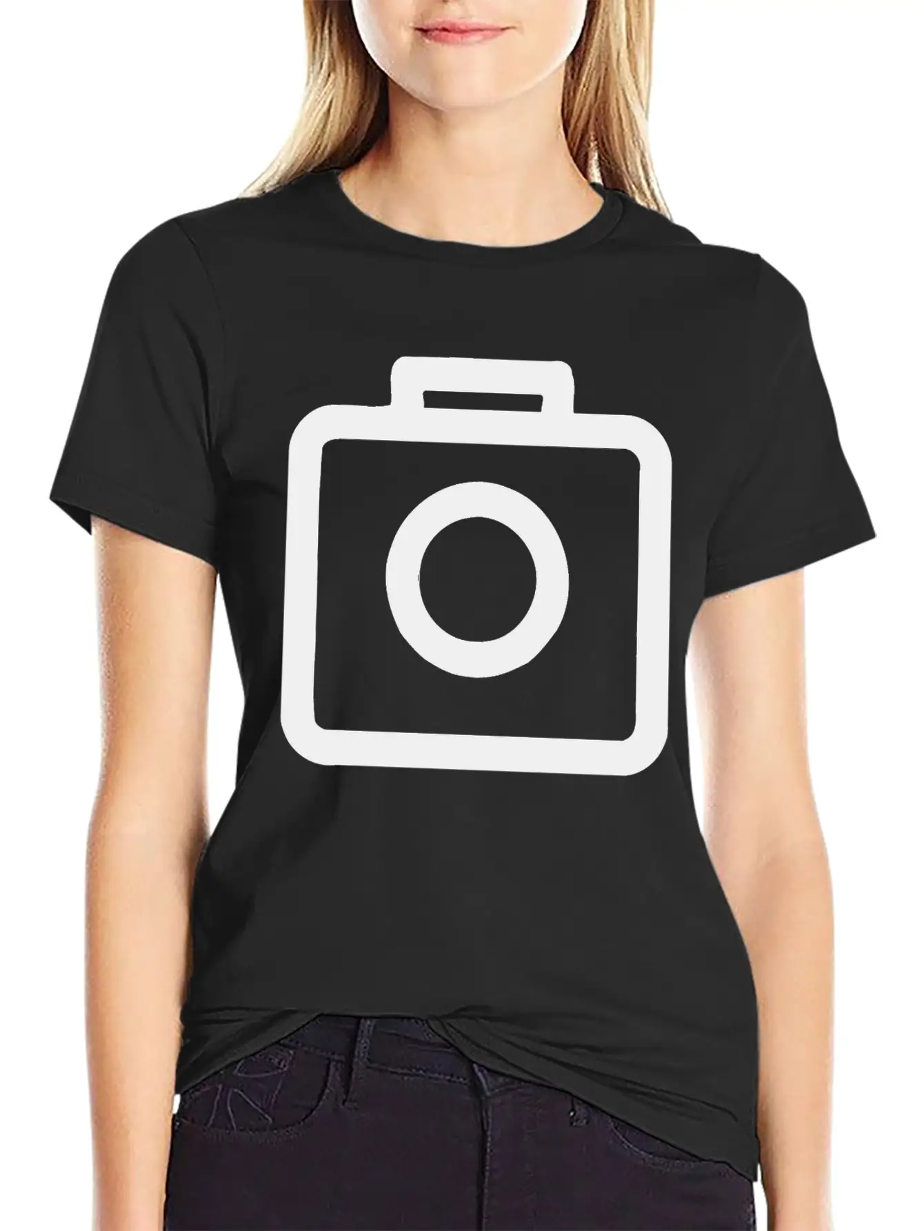 Camera Icon Comfortable Minimalist Graphic Tee – Summer Style Essential