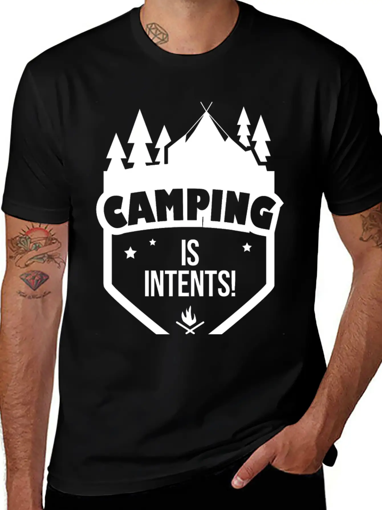 CAMPING - CAMPING IS INTENTS Stylish Everyday T-Shirt – Unisex Basic Cotton Tee