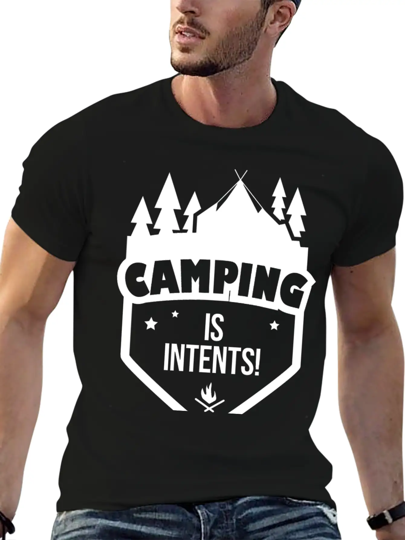 CAMPING - CAMPING IS INTENTS Stylish Everyday T-Shirt – Unisex Basic Cotton Tee