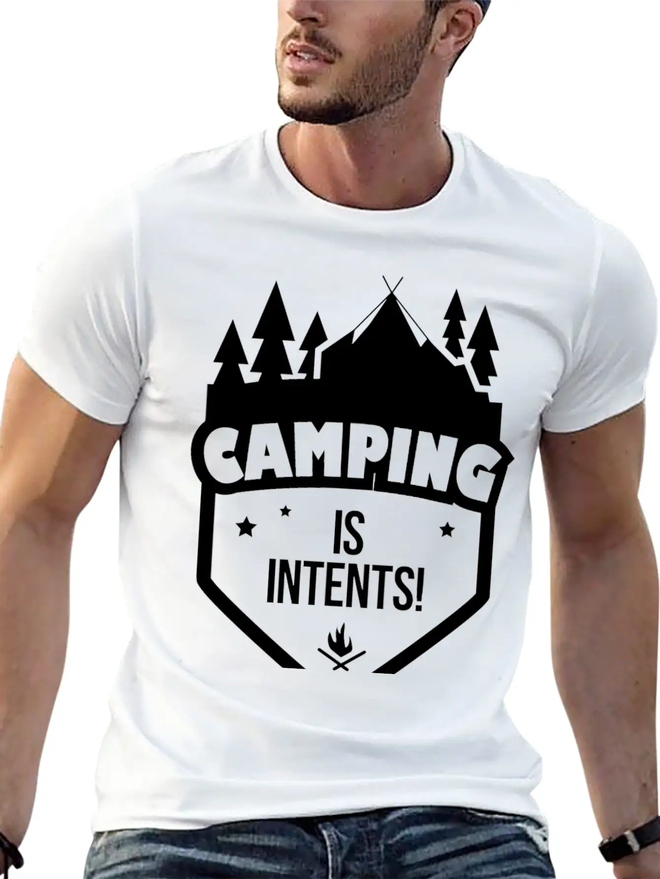 CAMPING - CAMPING IS INTENTS Stylish Everyday T-Shirt – Unisex Basic Cotton Tee