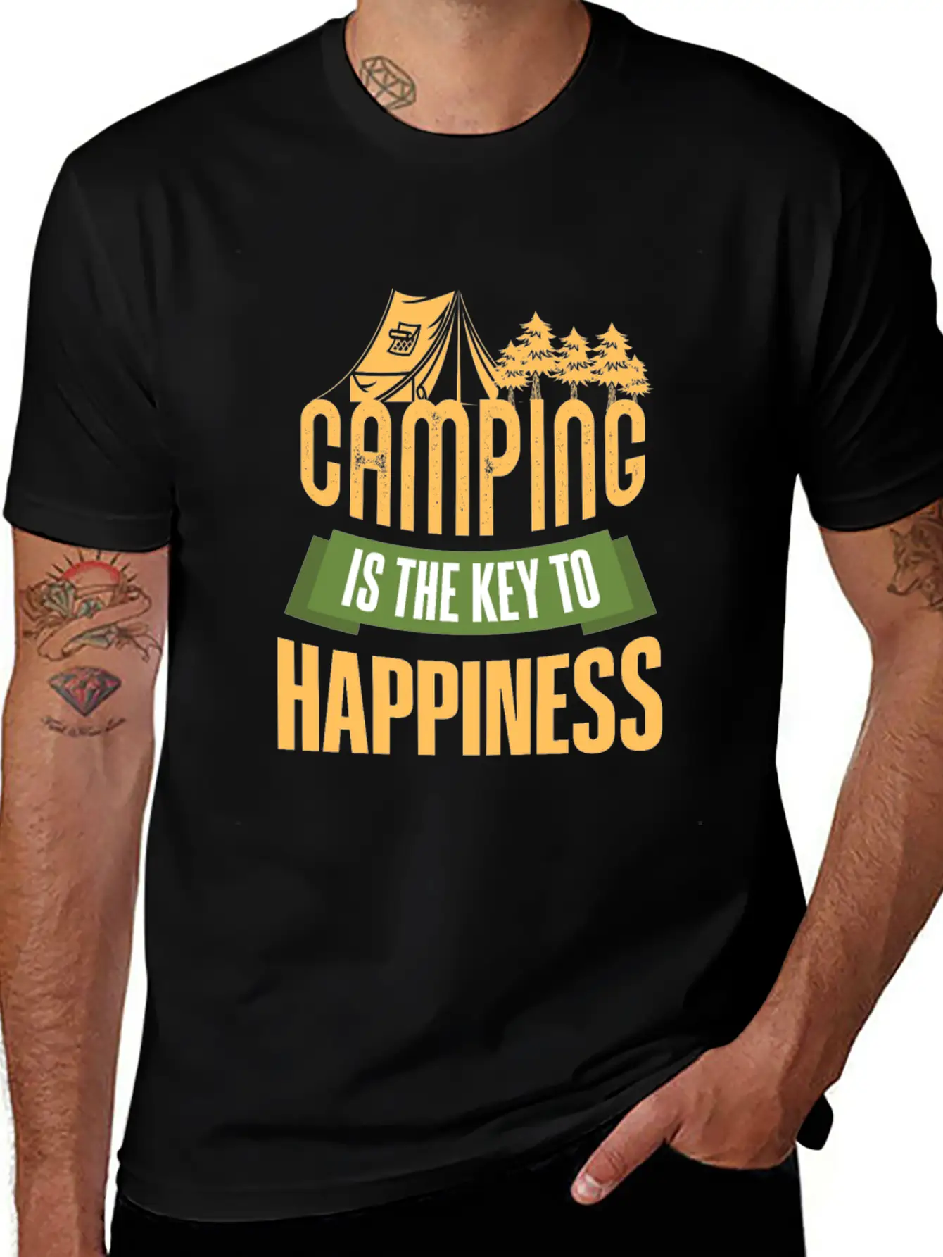 Camping Camping Is The Key Unisex Short Sleeve Soft Cotton T-Shirt – Casual Everyday Wear