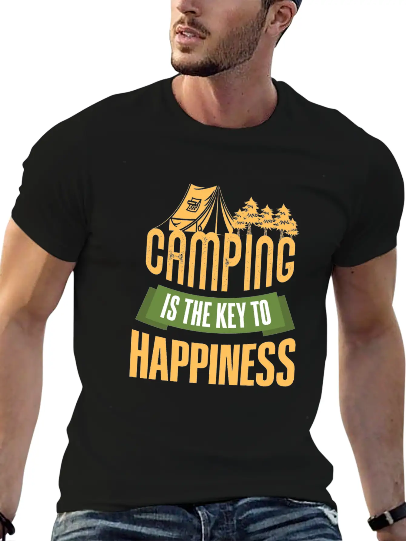 Camping Camping Is The Key Unisex Short Sleeve Soft Cotton T-Shirt – Casual Everyday Wear