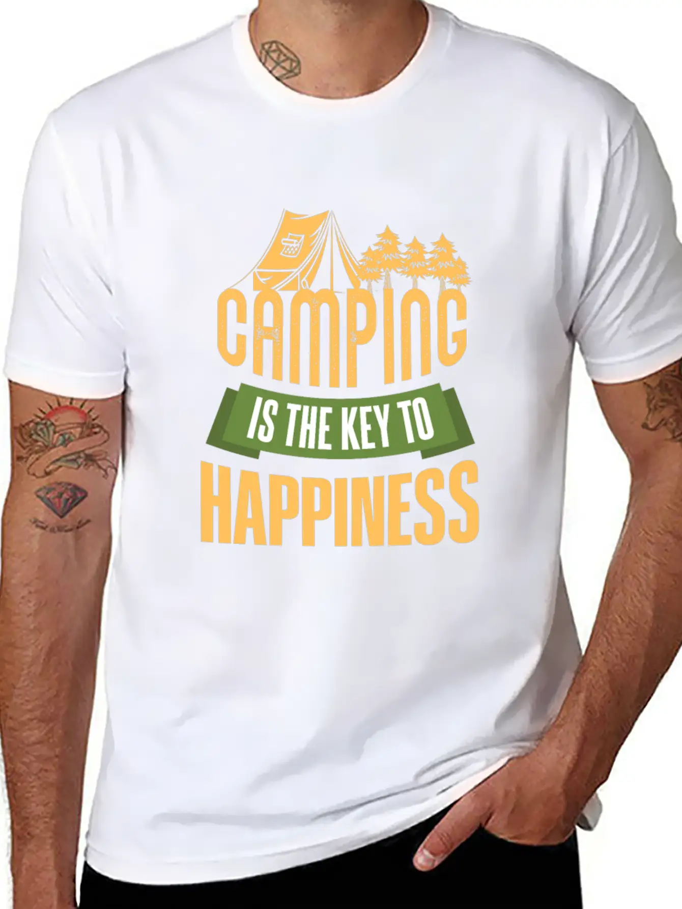 Camping Camping Is The Key Unisex Short Sleeve Soft Cotton T-Shirt – Casual Everyday Wear