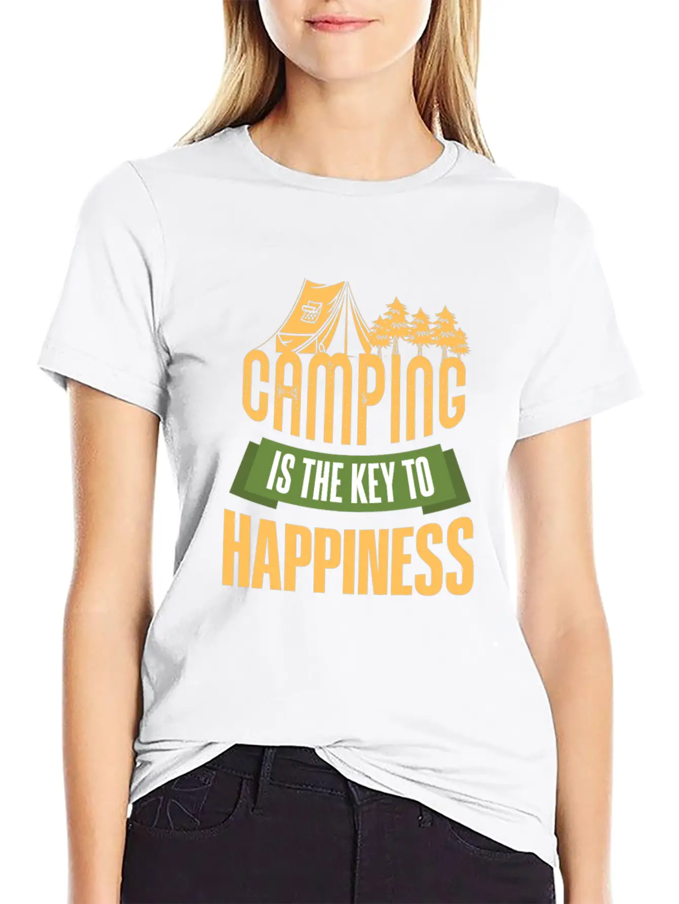 Camping Camping Is The Key Unisex Short Sleeve Soft Cotton T-Shirt – Casual Everyday Wear