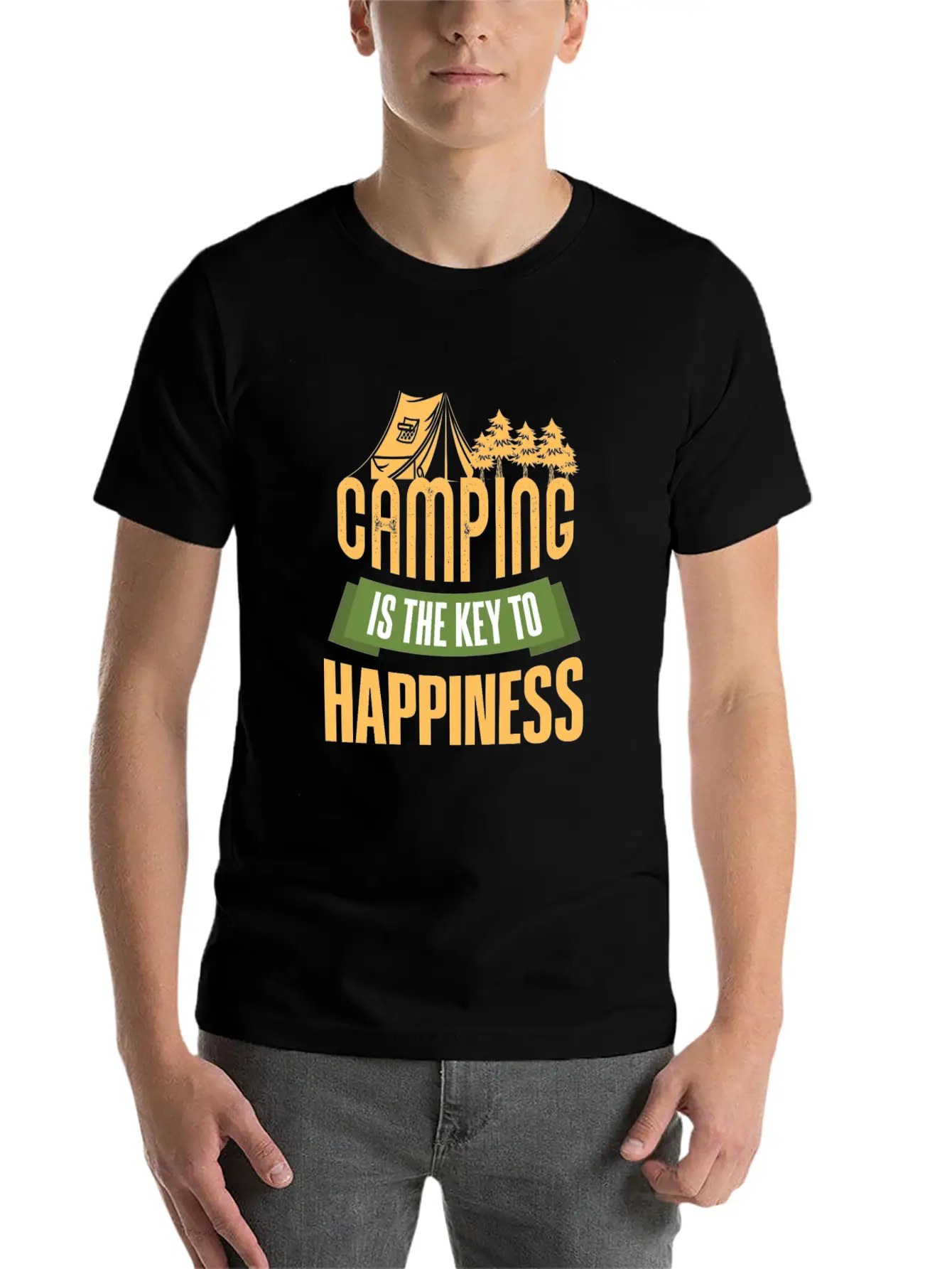Camping Camping Is The Key Unisex Short Sleeve Soft Cotton T-Shirt – Casual Everyday Wear
