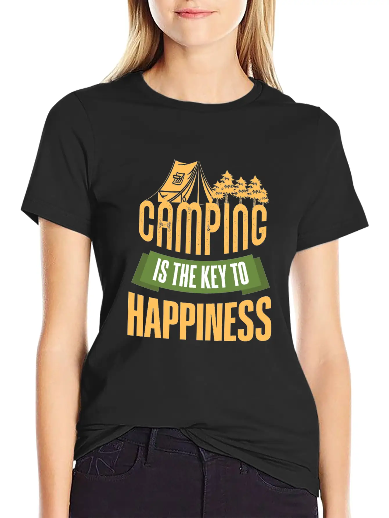 Camping Camping Is The Key Unisex Short Sleeve Soft Cotton T-Shirt – Casual Everyday Wear