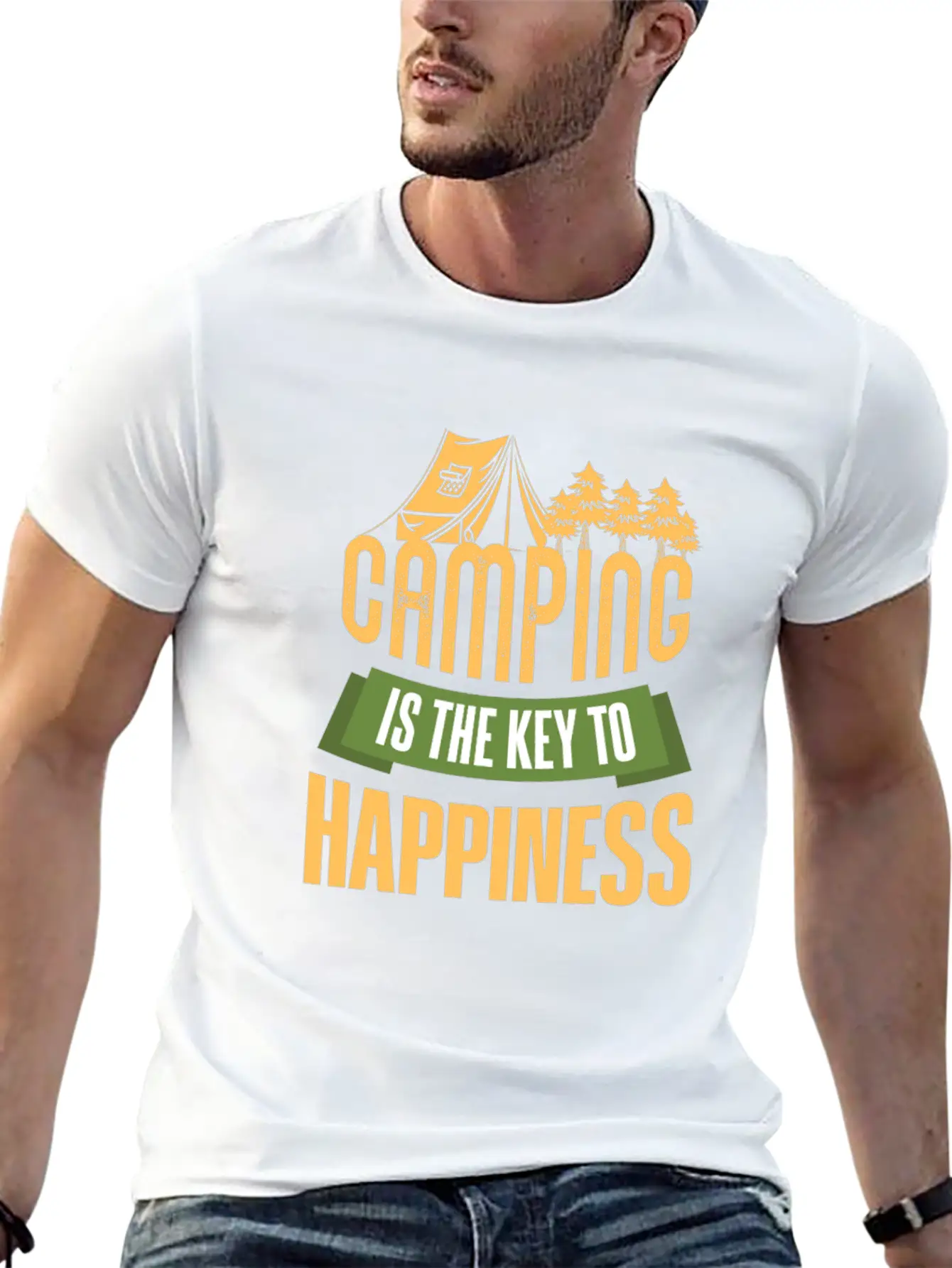 Camping Camping Is The Key Unisex Short Sleeve Soft Cotton T-Shirt – Casual Everyday Wear